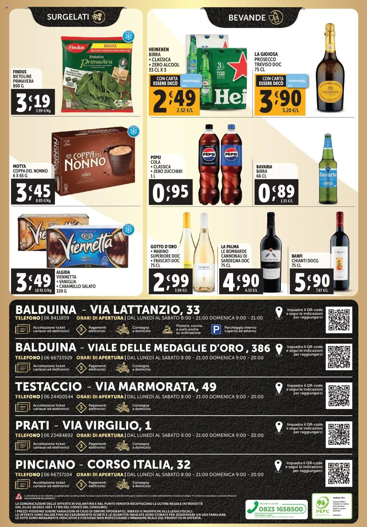 Volantino Decò del 03.10.2025 | Pagina: 4 | Prodotti: Prosecco, Heineken, Pepsi, Sushi