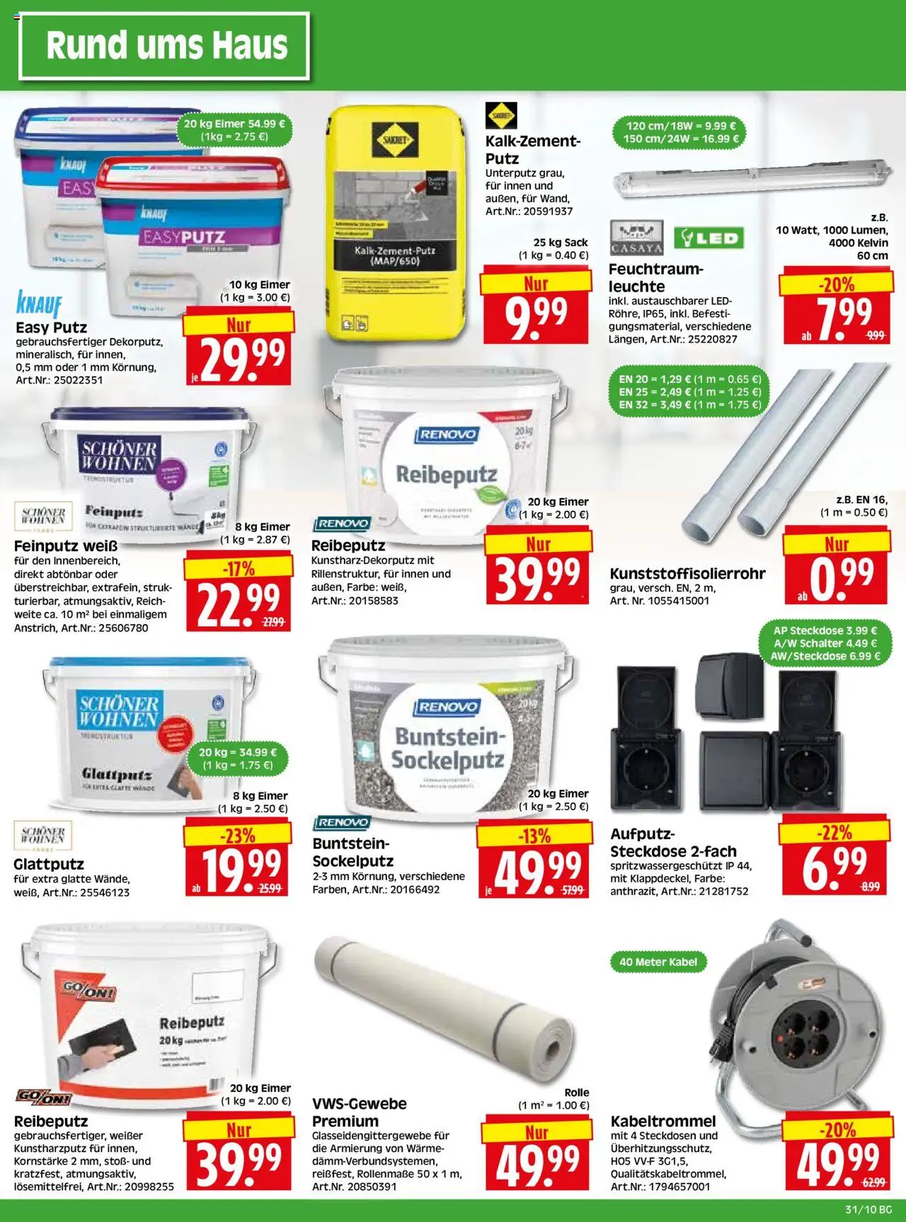 HERKULES  Bau & Garten - gültig ab dem 28.07.2025 | Seite: 10 | Produkte: Kabel, Steckdose