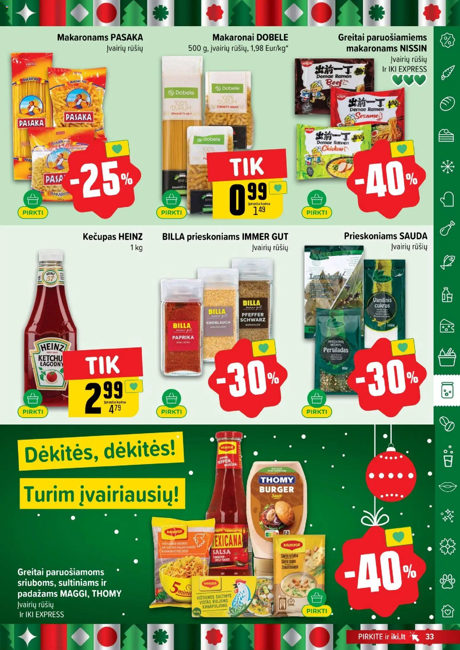 IKI akcijos nuo 29.12.2025 | Puslapis: 33 | Prekių: Paprika, Vištienos, Cukrus, Prieskoniai