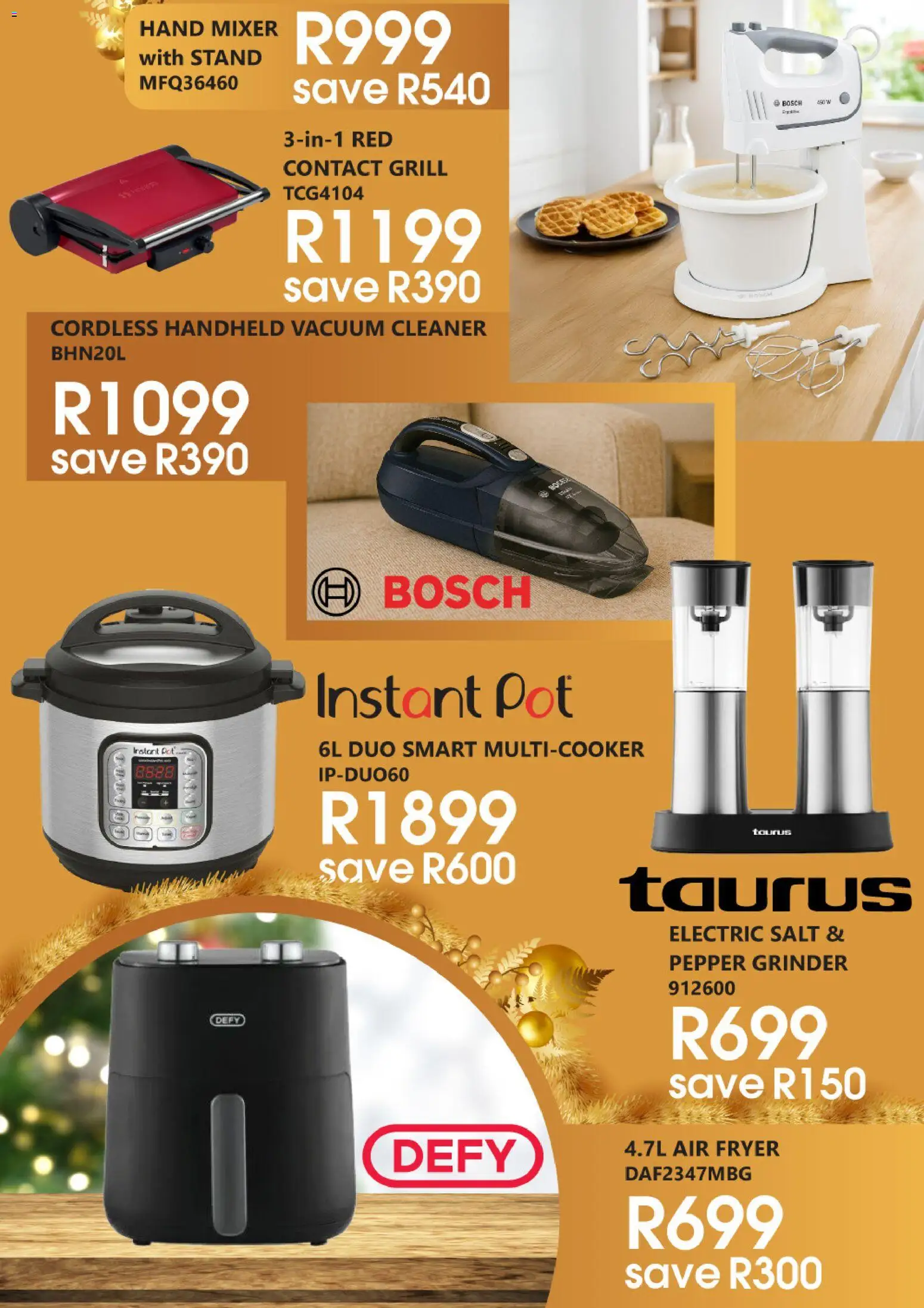 New Tafelberg Furnishers catalogue – valid from 05.12.2025 | Page: 4 | Products: Vacuum cleaner, Grinder, Fryer, Air fryer