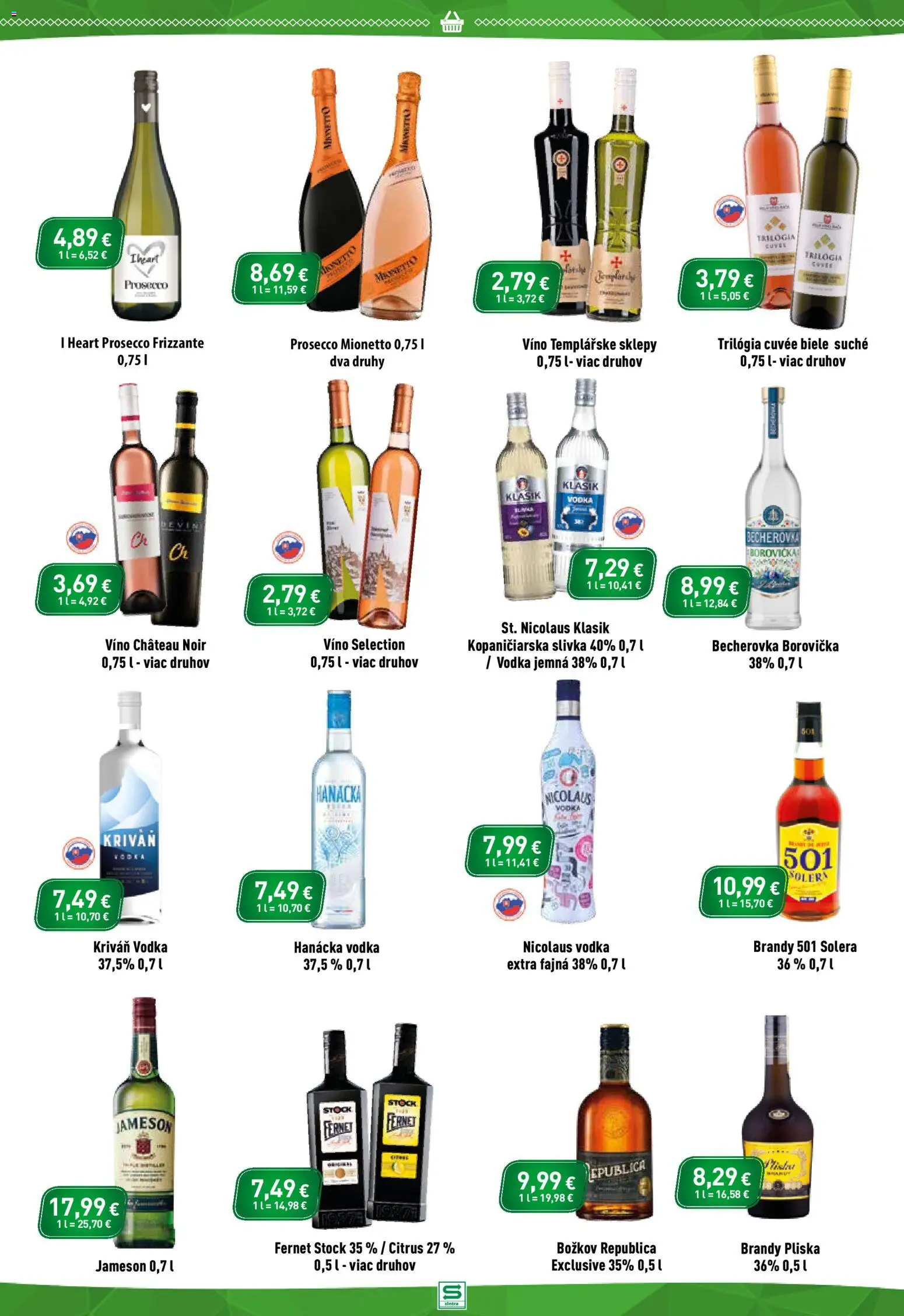 Nové Sintra akcie – leták je platný od 16.04.2026 | Strana: 11 | Produkty: Víno, Borovička, Božkov, Fernet