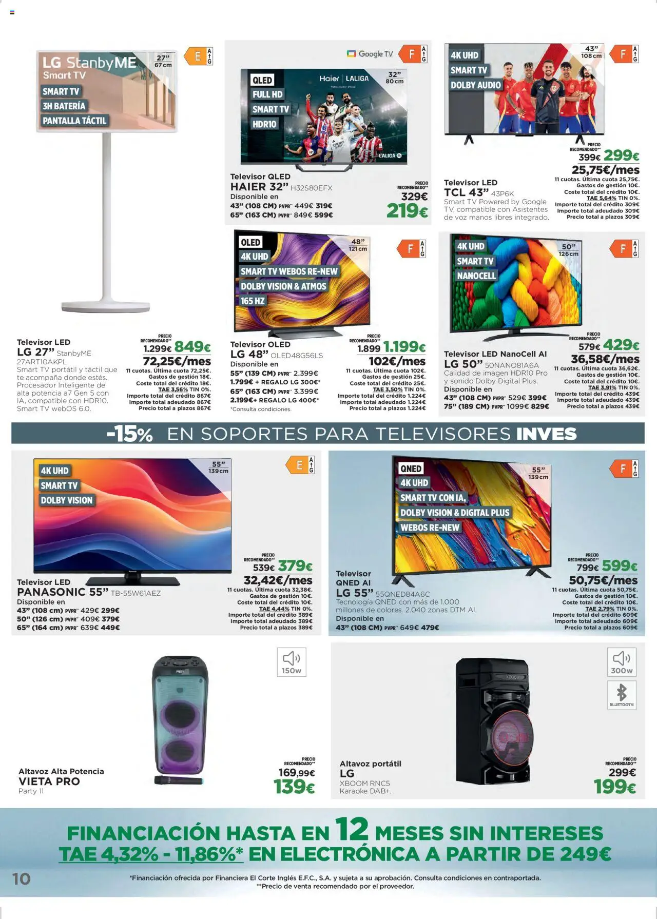 El Corte Inglés ofertas │ válido desde el 06.10.2025 | Página: 10 | Productos: Té, Televisor, Audio, Altavoz