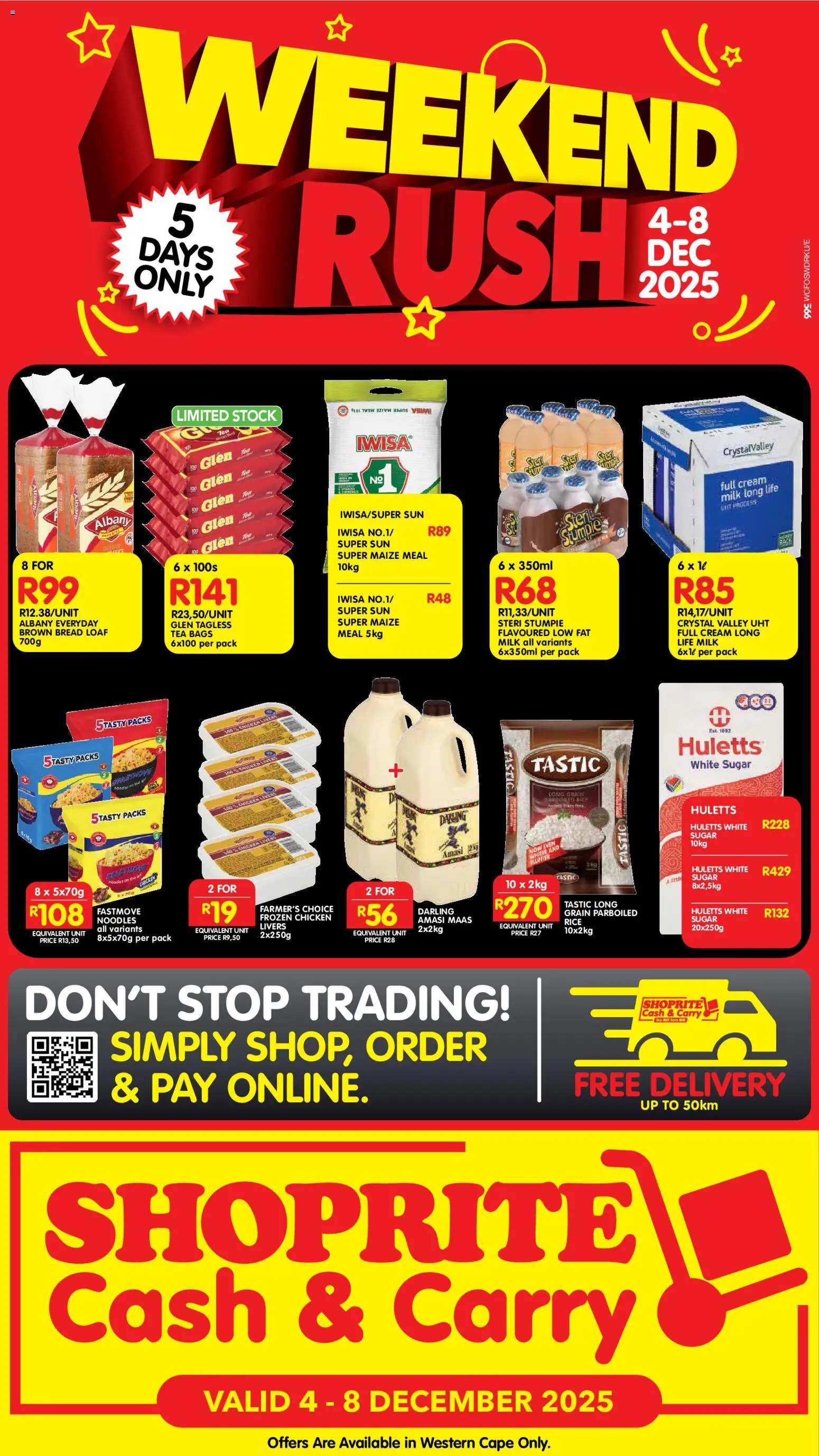 New Shoprite catalogue – valid from 04.12.2025 | Page: 1 | Products: Drone, Maize meal, Rice, Tea