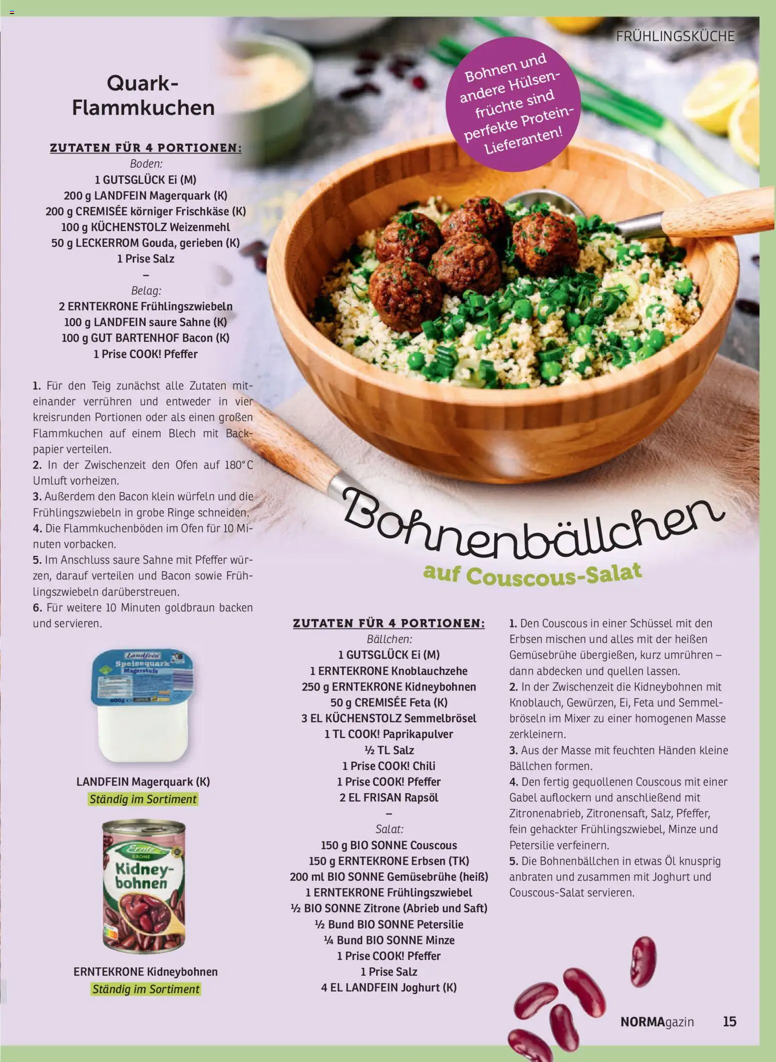 Norma NORMAgazin März/April 2026 – gültig ab 01.03.2026 | Seite: 15 | Produkte: Magerquark, Zitrone, Saft, Sahne