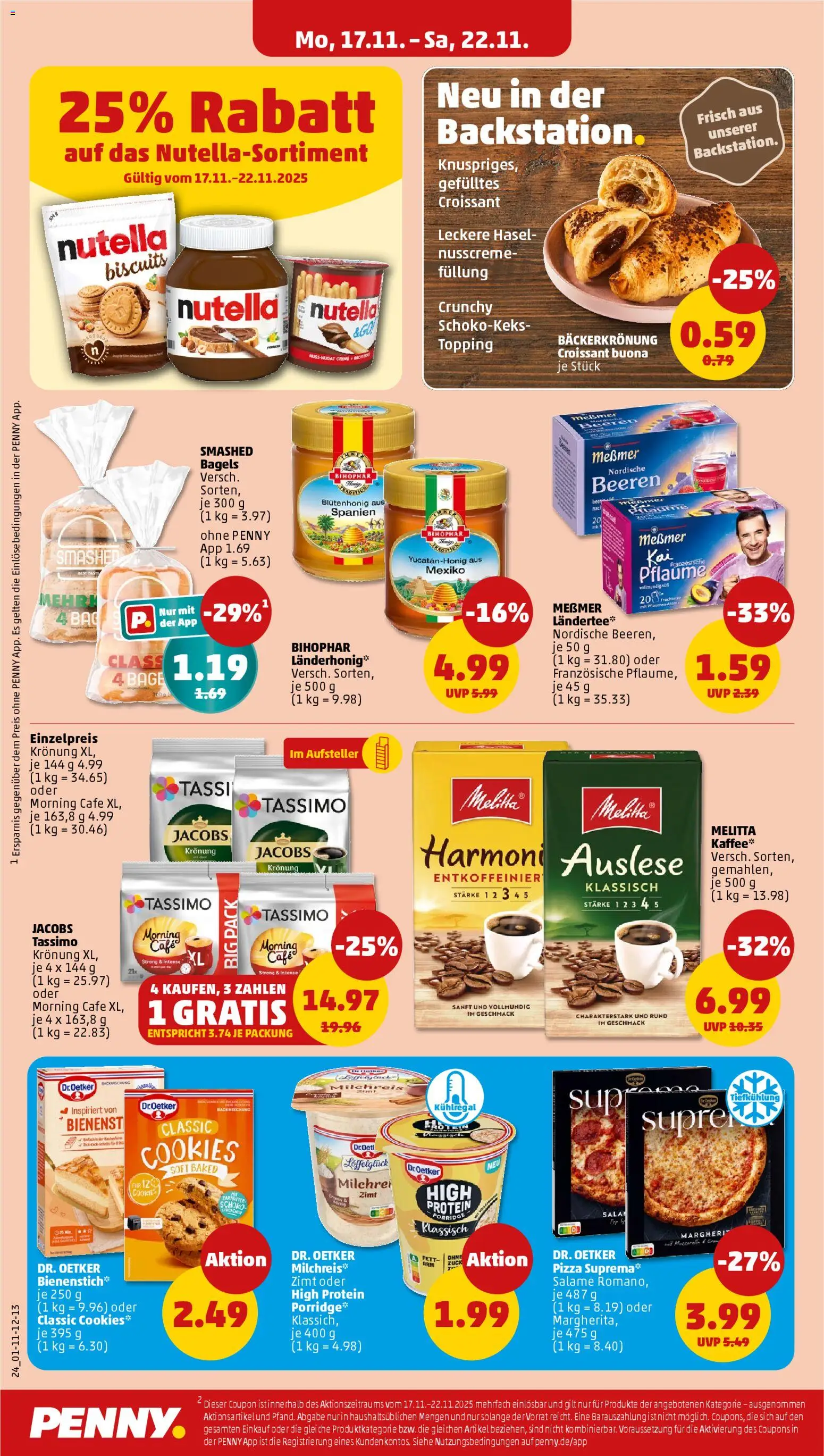 Penny Prospekt 	 – gültig ab 17.11.2025 | Seite: 16 | Produkte: Melitta, Creme, Croissant, Nutella