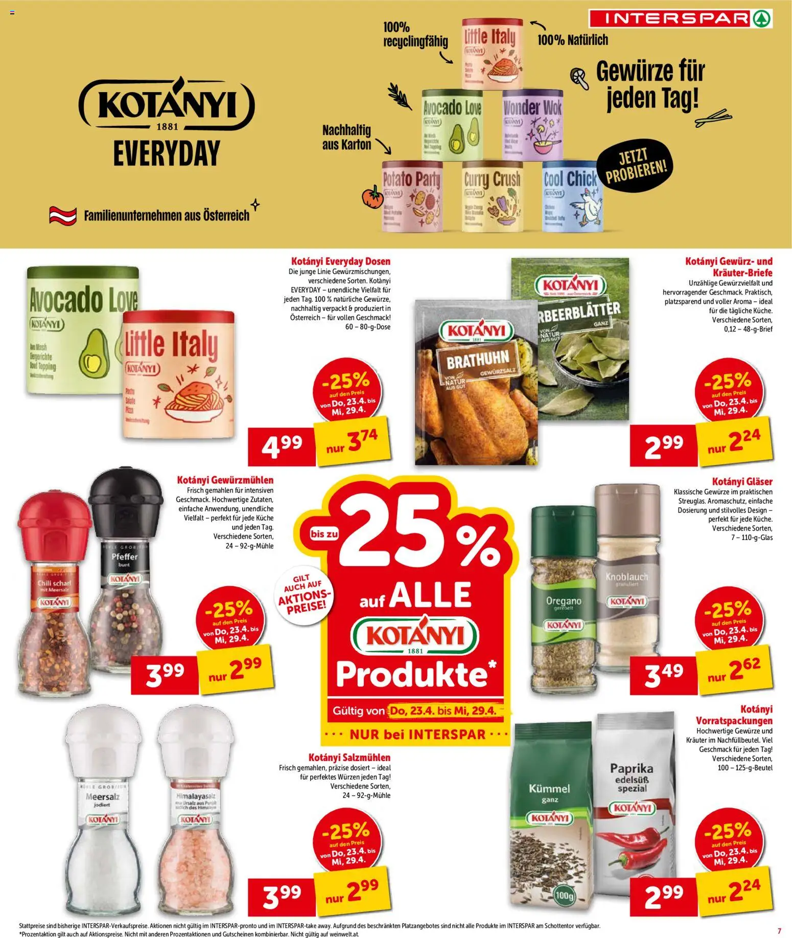 Interspar Flugblatt - Salzburg gültig ab 23.04.2026 | Seite: 7 | Produkte: Avocado, Gewürze, Pfeffer, Knoblauch