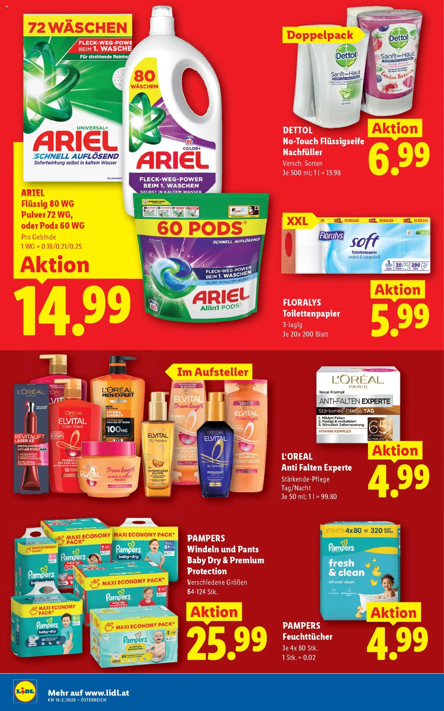 Lidl Flugblatt - Eisenstadt, Ebenfurth, Mattersburg gültig ab 16.04.2026 | Seite: 18 | Produkte: Wasser, Pampers, Shampoo, Haaröl