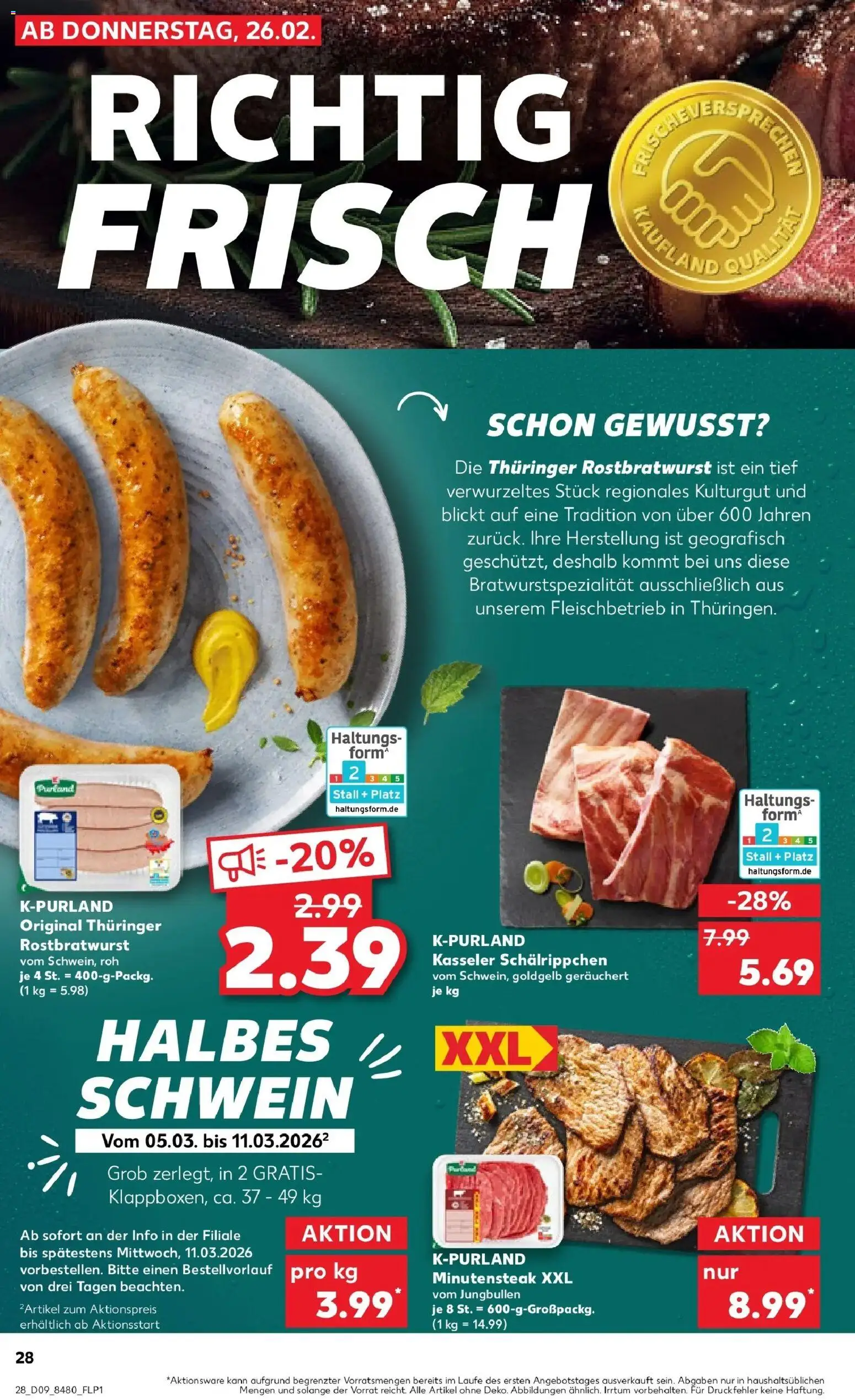 Kaufland prospekt Waldkraiburg	 – gültig ab 26.02.2026 | Seite: 28 | Produkte: Steak