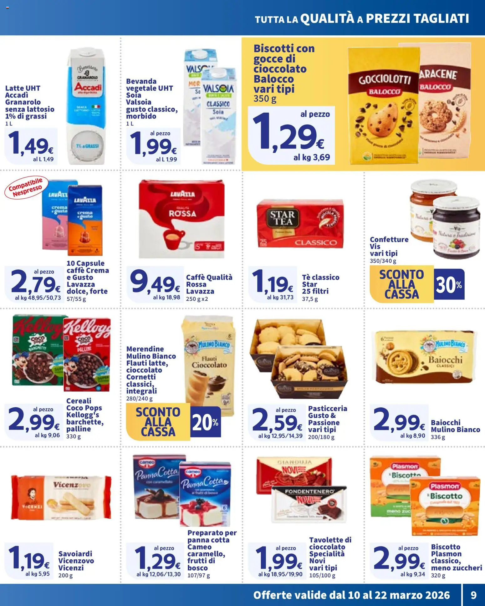 Volantino SIGMA del 10.03.2026 | Pagina: 9 | Prodotti: Cereali, Panna, Latte, Savoiardi