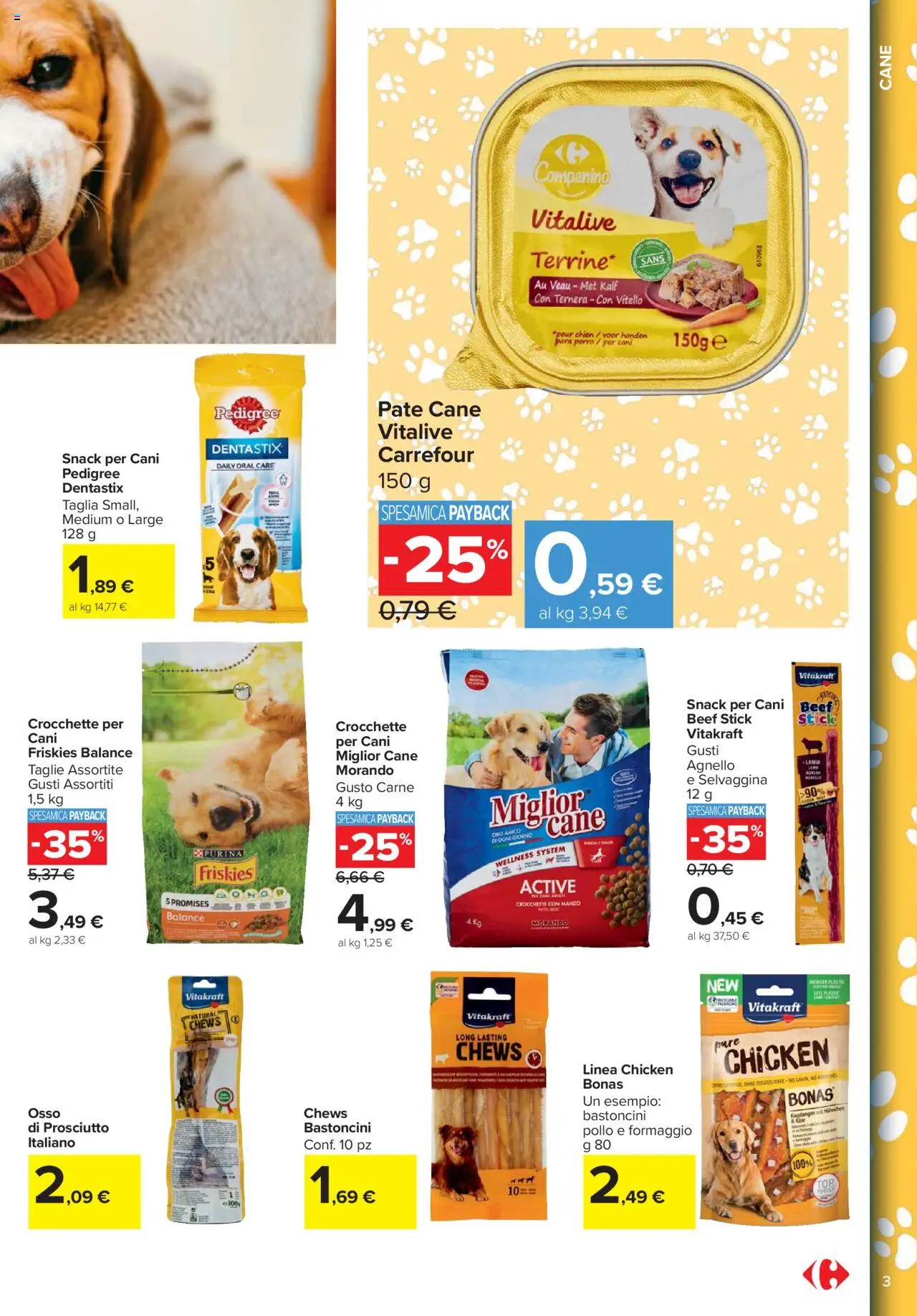 Volantino Carrefour del 08.10.2025 | Pagina: 3 | Prodotti: Paté, Manzo, Formaggio, Vitello