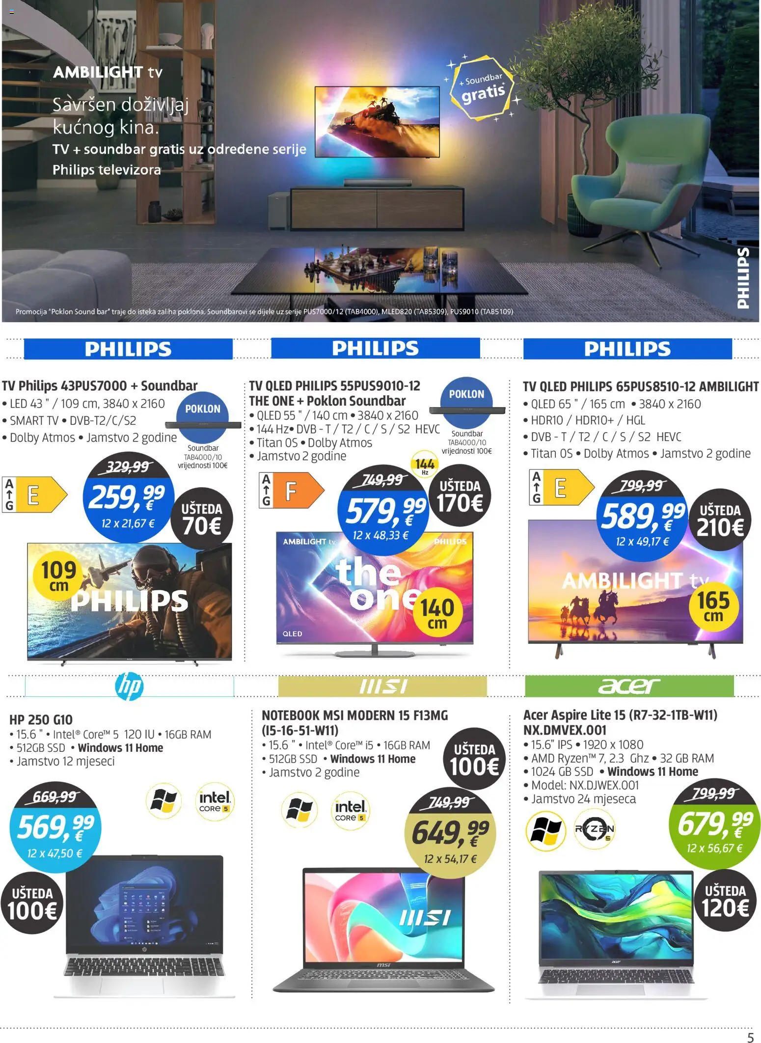 Centar Tehnike katalog | vrijedi od 09.03.2026 | Stranica: 5 | Proizvodi: Notebook, Tv