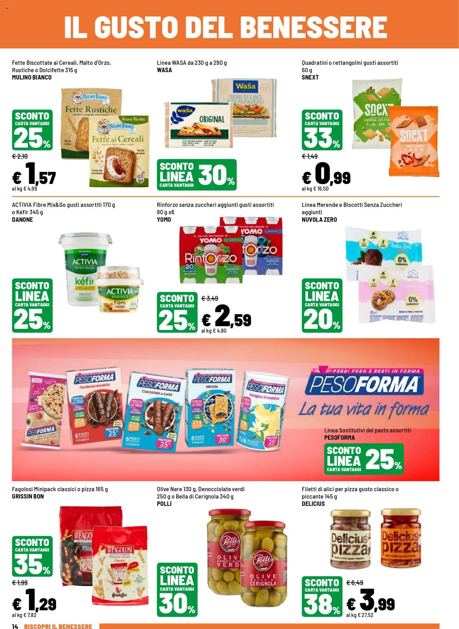 Volantino Iper del 16.04.2026 | Pagina: 14 | Prodotti: Cioccolato, Pizza, Biscotti, Fette biscottate