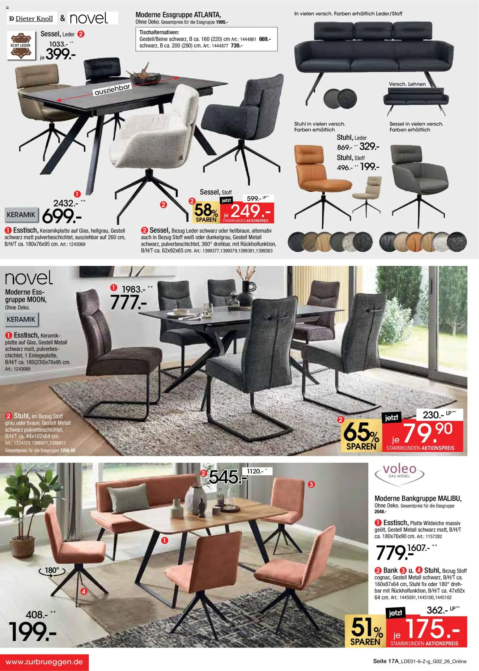 Zurbrüggen Große Marken-Sensation – gültig ab 31.01.2026 | Seite: 19 | Produkte: Essgruppe, Sessel, Stuhl