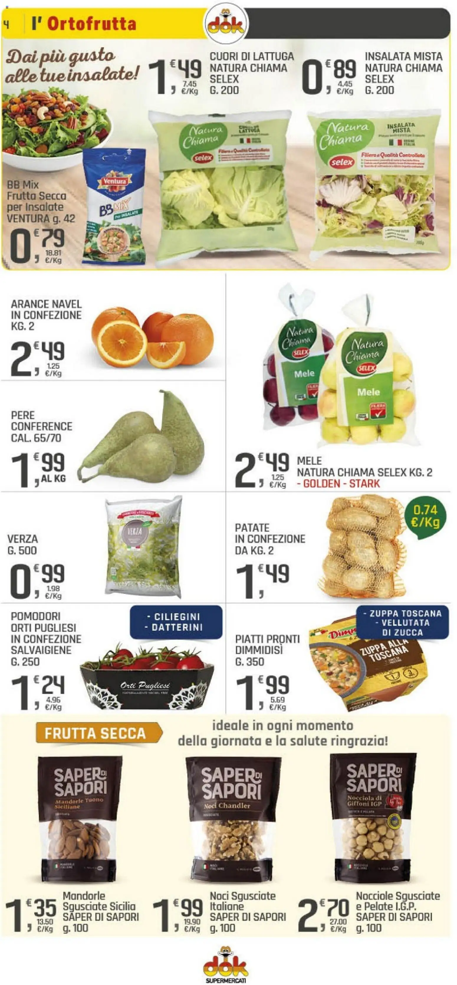 Volantino DOK del 09.01.2026 | Pagina: 4 | Prodotti: Mele, Arance, Noci, Zucca
