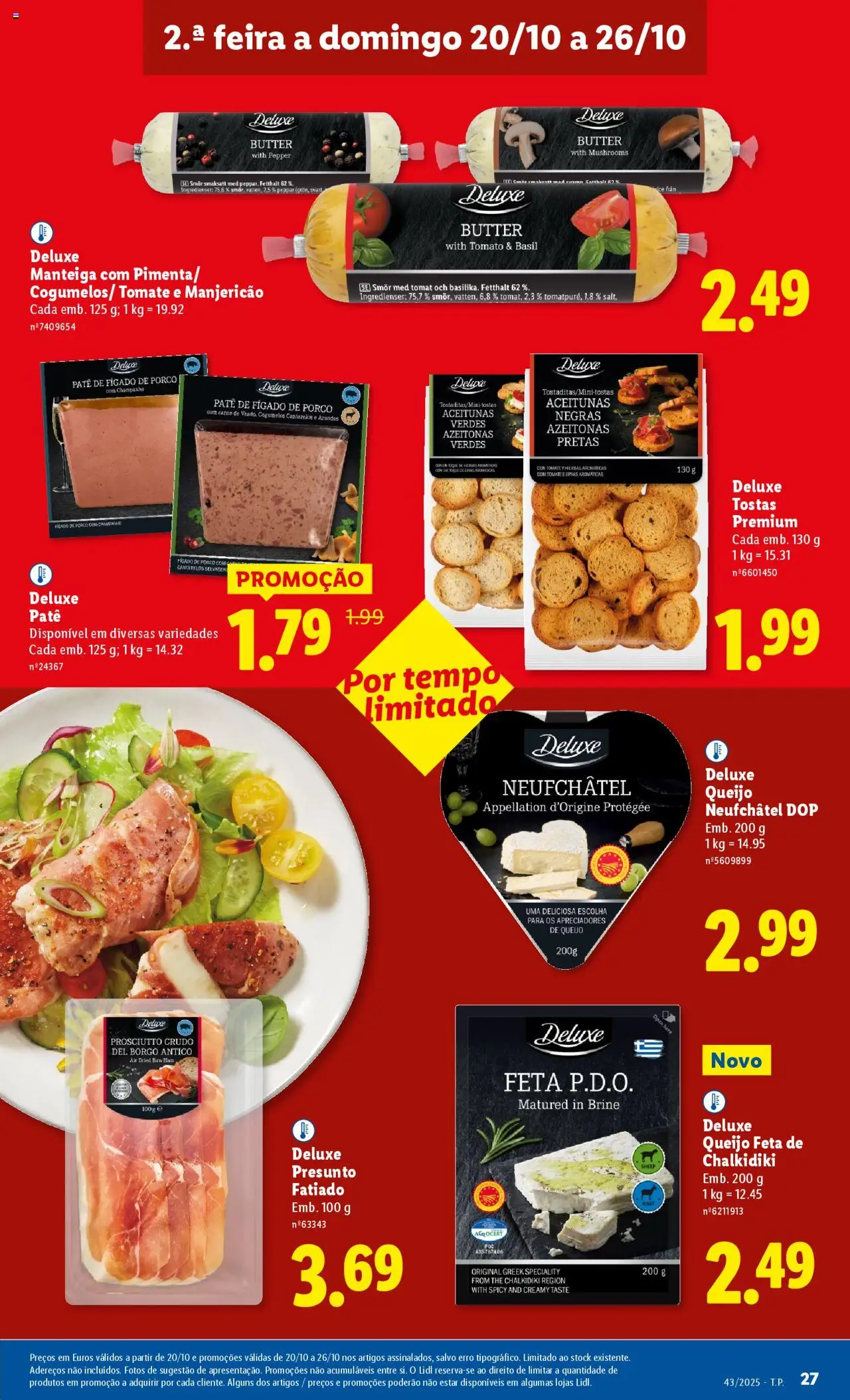 Lidl folheto │ válido de 20.10.2025 | Página: 27 | Produtos: Queijo, Presunto, Carne, Cogumelos