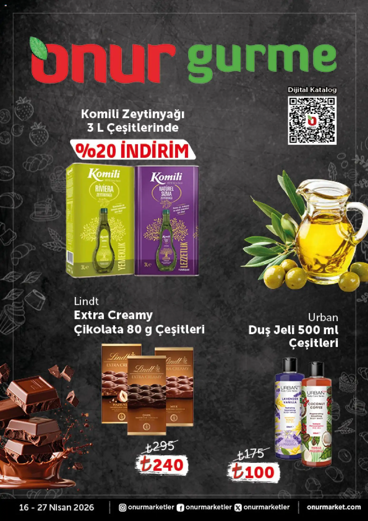 Onur Market - Katalog Gurme - 16.04.2026 tarihinden itibaren geçerlidir | Sayfa: 1 | Ürünler: Duş, Duş jeli, Çikolata
