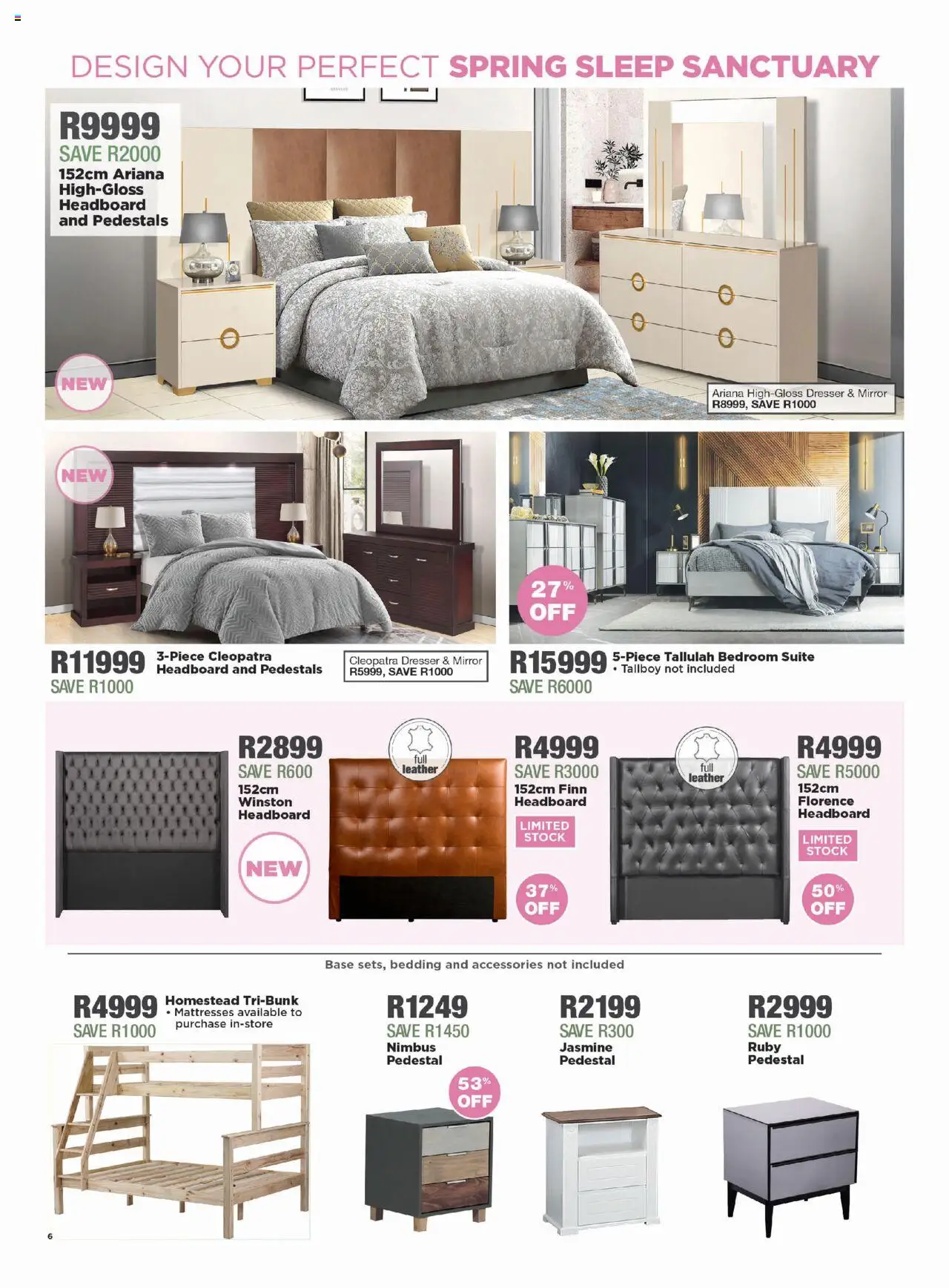 New House and Home catalogue – valid from 08.09.2025 | Page: 6 | Products: Pedestal, Headboard, Mirror, Stock