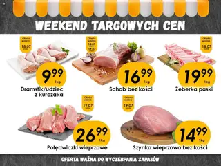 Piotruś Pan promocje - Weekend targowych cen od 17.07.2025 | Strona: 2 | Produkty: Schab bez kości, Szynka wieprzowa, Szynka, Polędwiczki wieprzowe