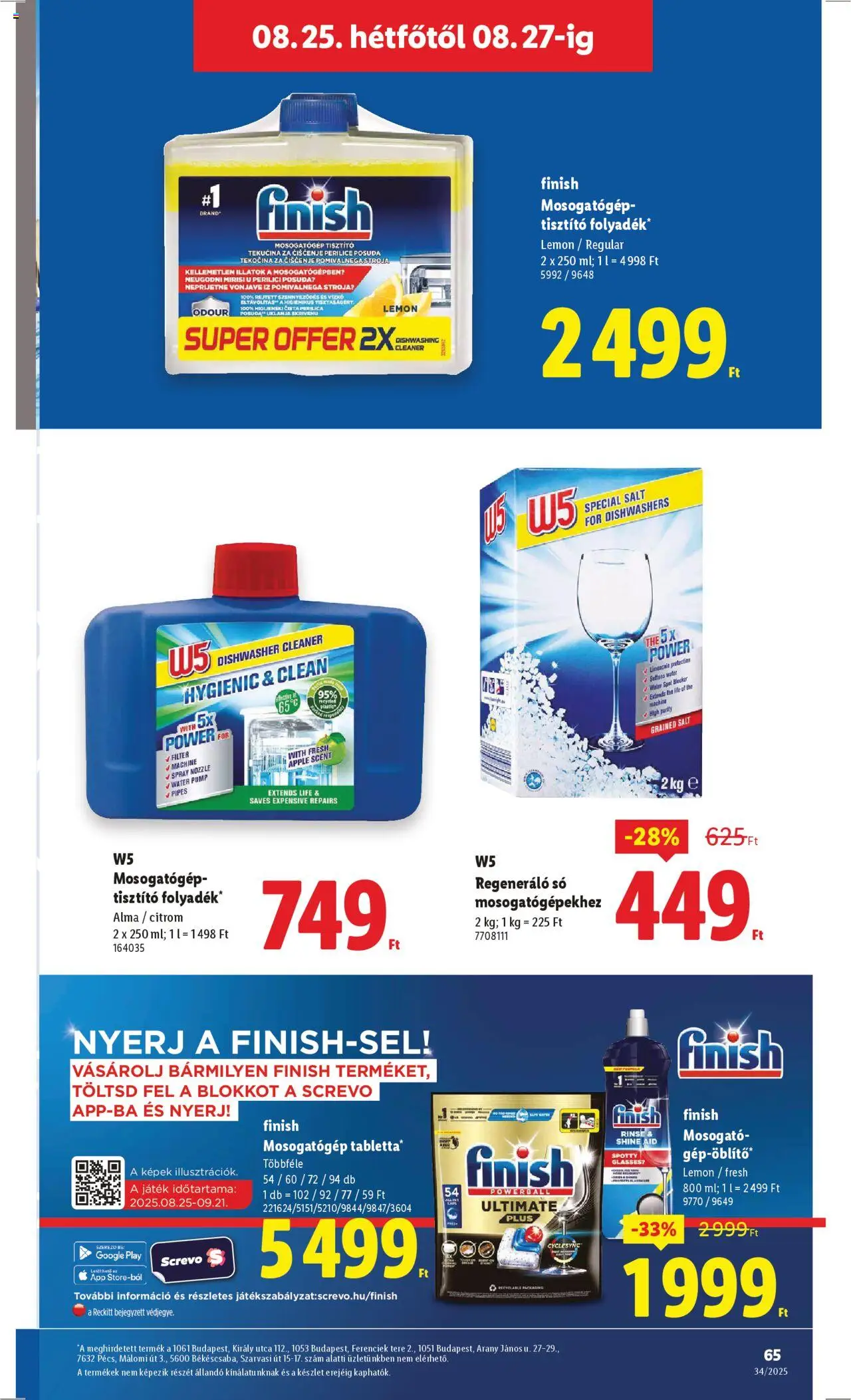 Lidl akciós ujság - amely érvényes a következő dátumtól: 21.08.2025 | Oldal: 65 | Termékek: Alma, Mosogatógép tisztító, Só, Citrom