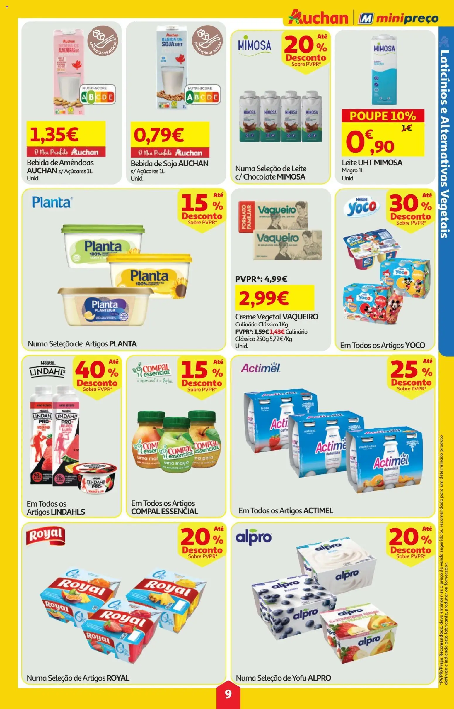 Minipreço folheto │ válido de 23.04.2026 | Página: 9 | Produtos: Soja, Leite, Maça, Creme