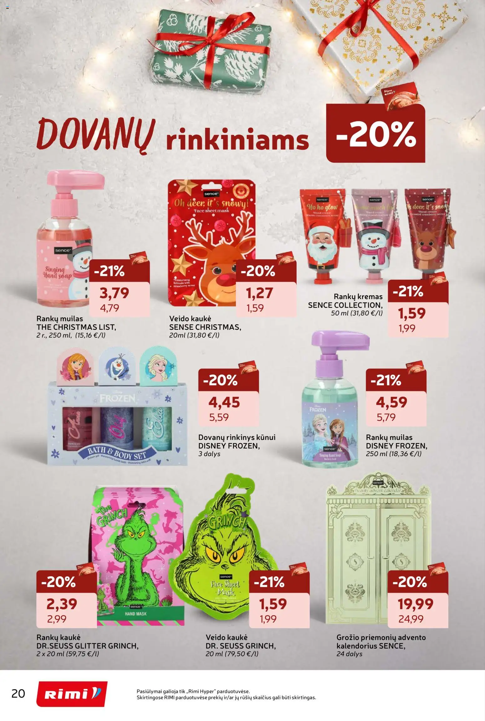 Rimi akcijos nuo 18.11.2025 | Puslapis: 20 | Prekių: Kremas, Kaukė, Muilas, Veido kaukė