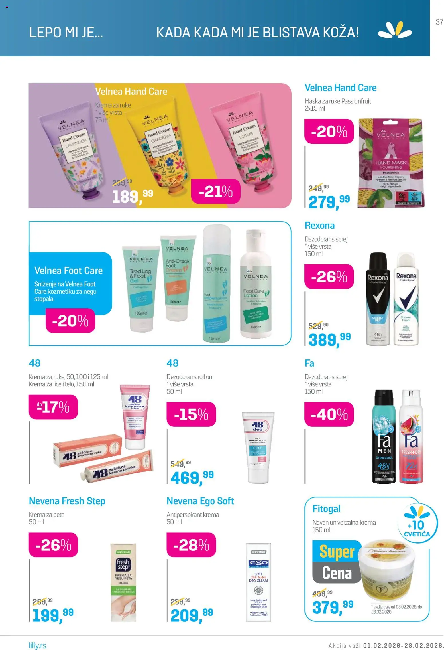 Lilly drogerie katalog - važi od 01.02.2026 | Strana: 37 | Proizvode: Maska, Krema za ruke, Dezodorans, Antiperspirant