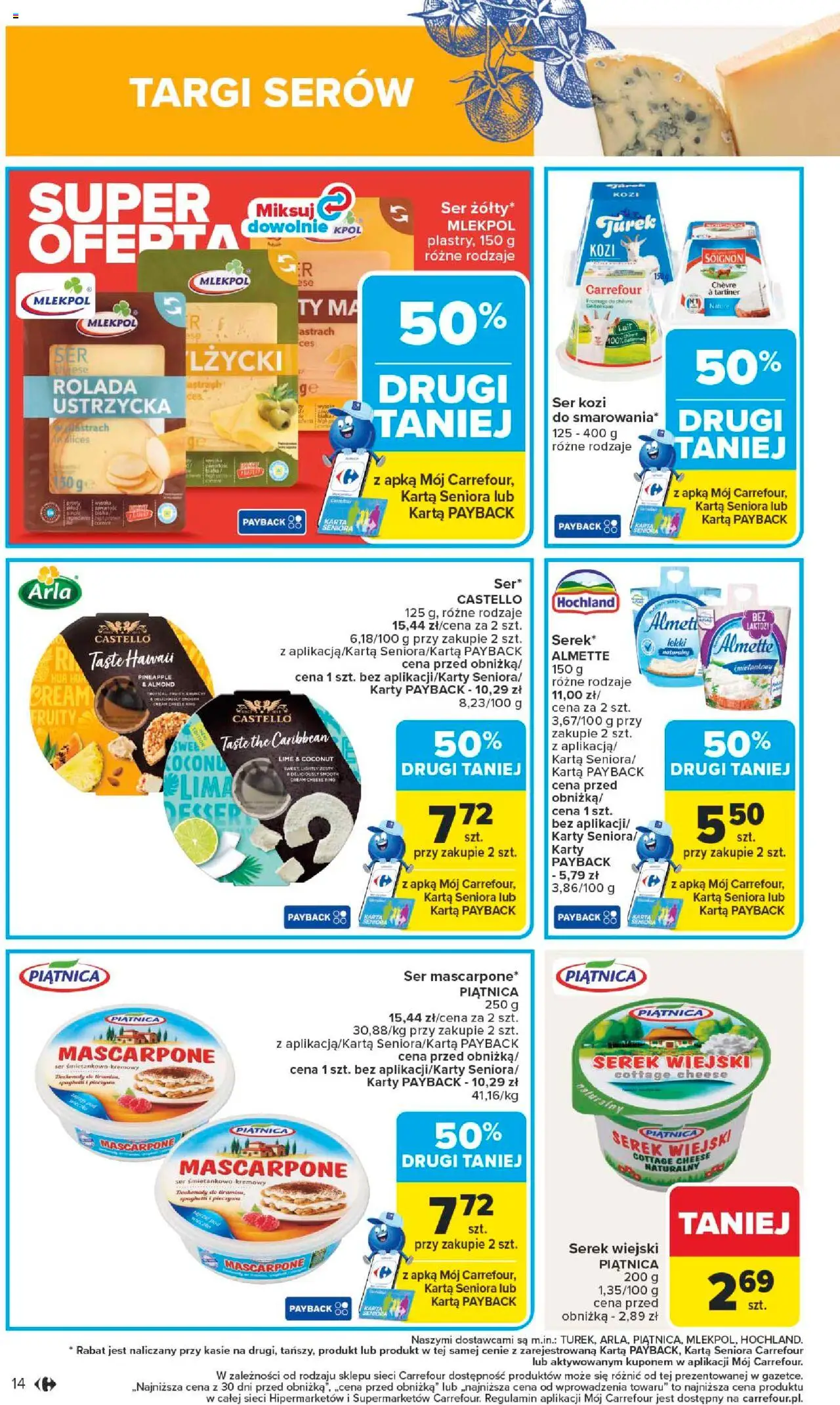 Carrefour Gazetka od 22.09.2025 | Strona: 16 | Produkty: Ser kozi, Rolada, Serek wiejski, Ser