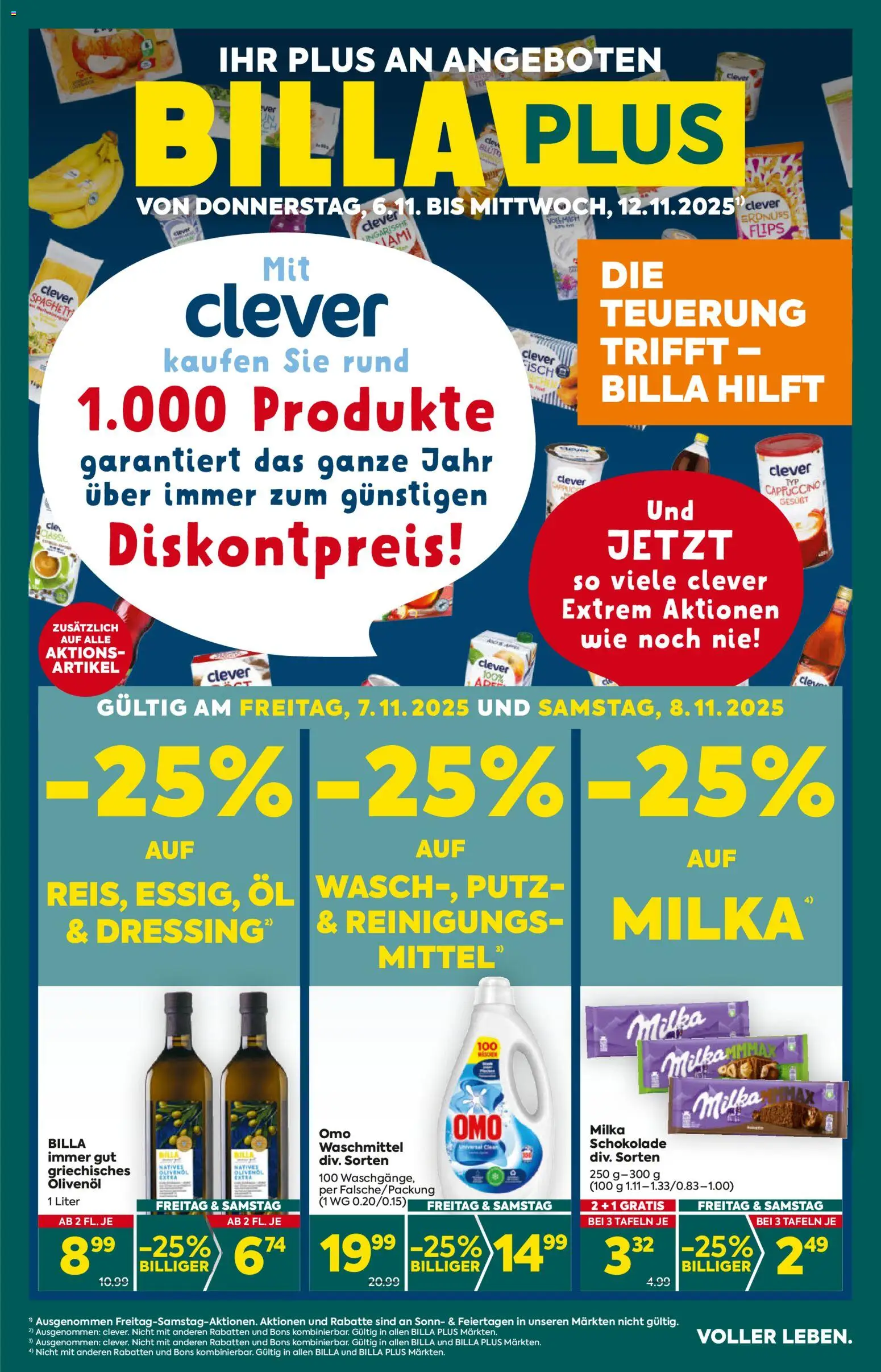 Billa Plus Flugblatt - Burgenland gültig ab 06.11.2025 | Seite: 1 | Produkte: Hajdina liszt, Öl, Schokolade, Waschmittel