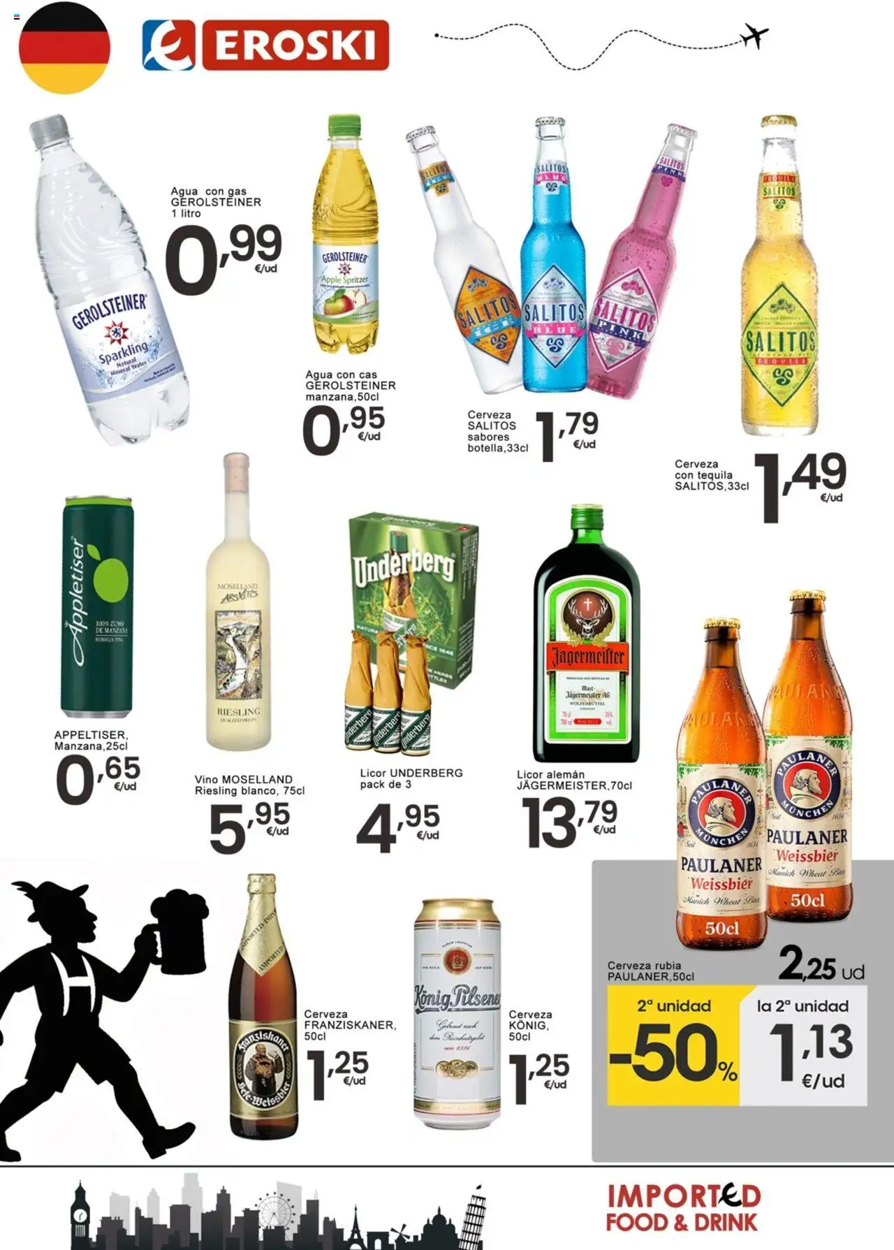 Eroski - Productos de Importación │ válido desde el 12.06.2025 | Página: 6 | Productos: Licor, Vino, Agua con gas, Apple
