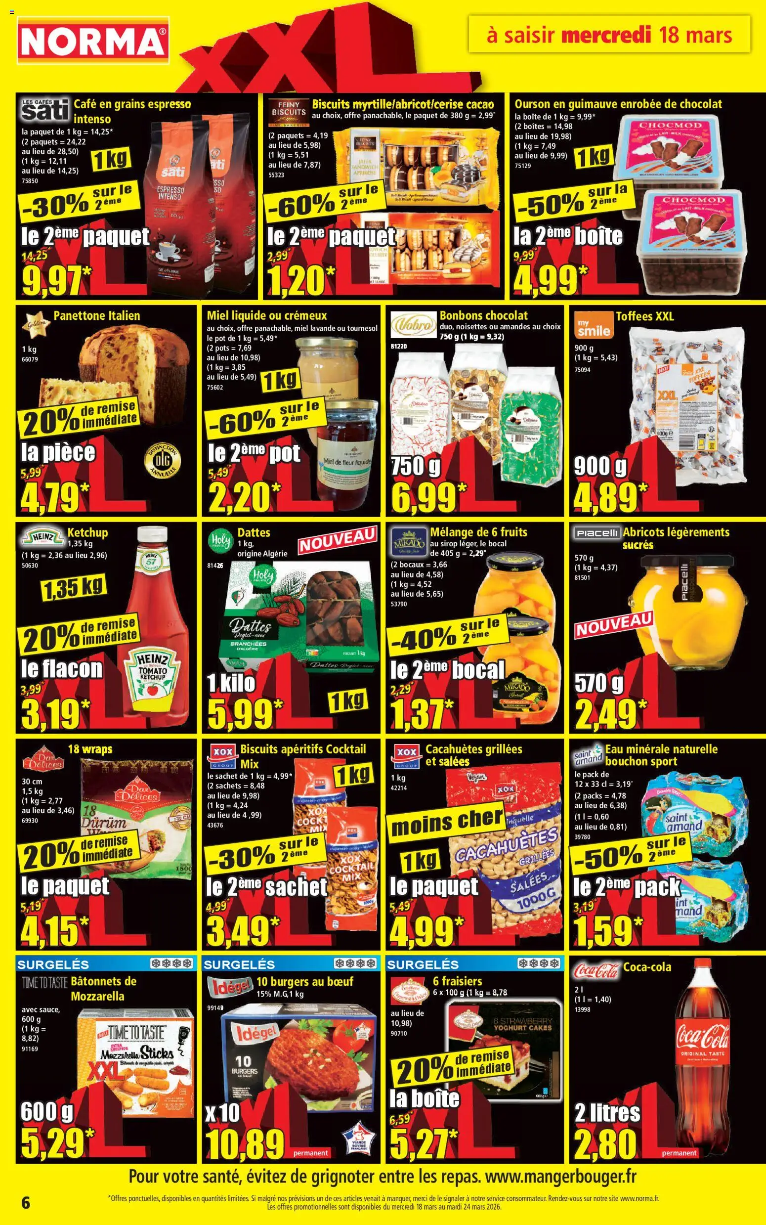 {H1} | Page: 6 | Produits: Sandwich, Noisettes, Miel, Biscuits