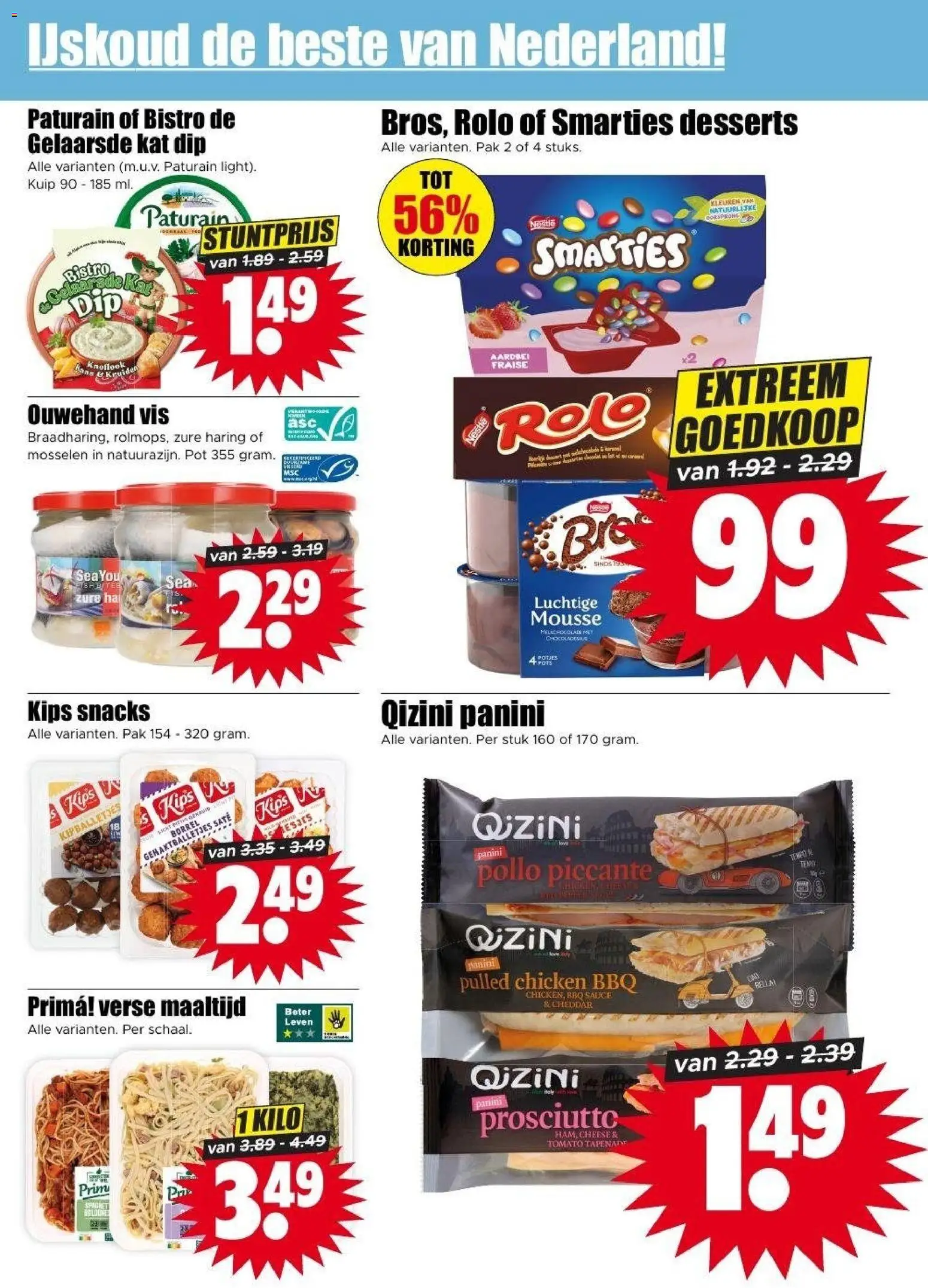 {H1} | Pagina: 12 | Producten: Mosselen, Vis, Cheddar, Knoflook