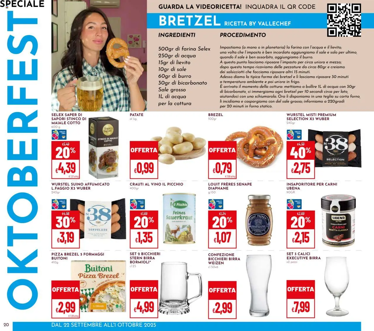 Volantino Pan del 22.09.2025 | Pagina: 20 | Prodotti: Teglia, Maiale, Acqua, Farina