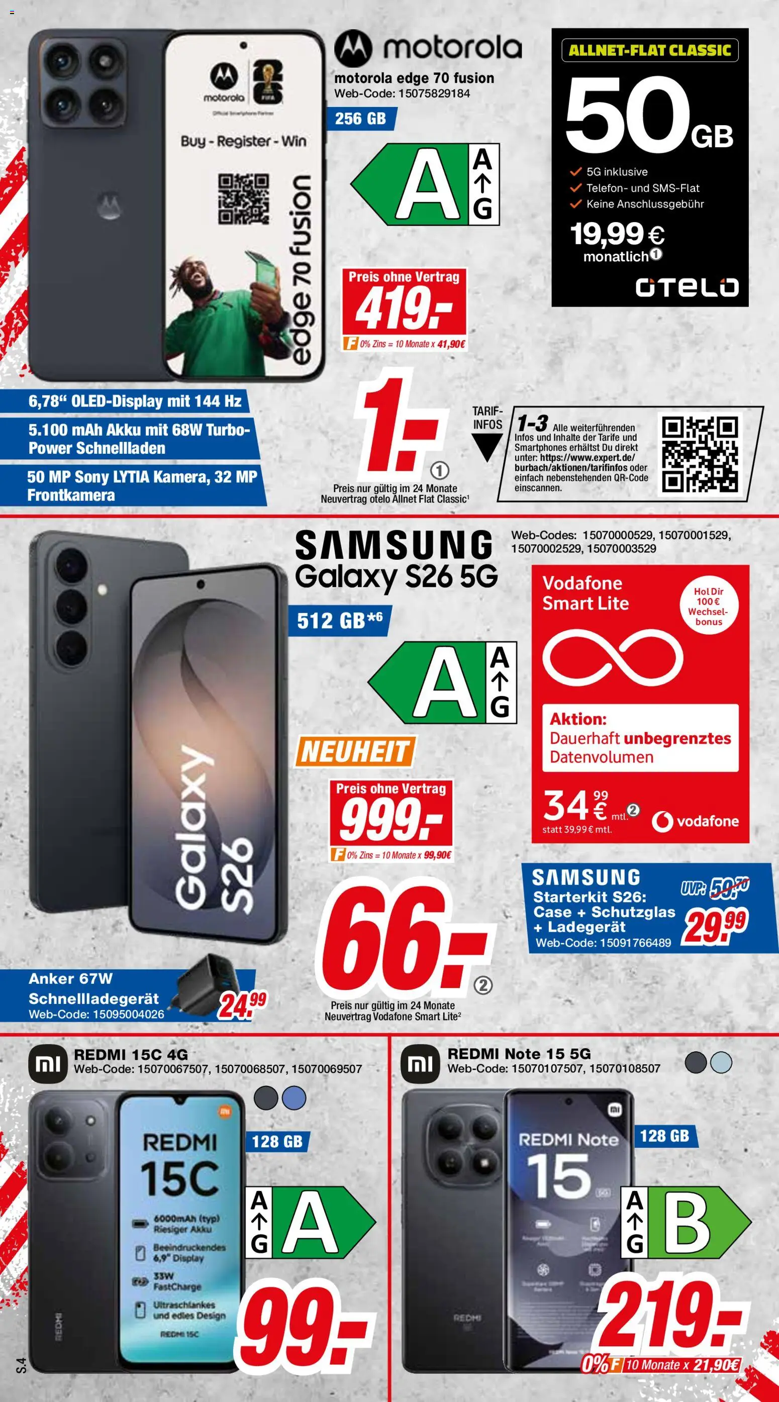 Expert Giessen – gültig ab 23.03.2026 | Seite: 4 | Produkte: Sony, Samsung, Smartphones, Telefon