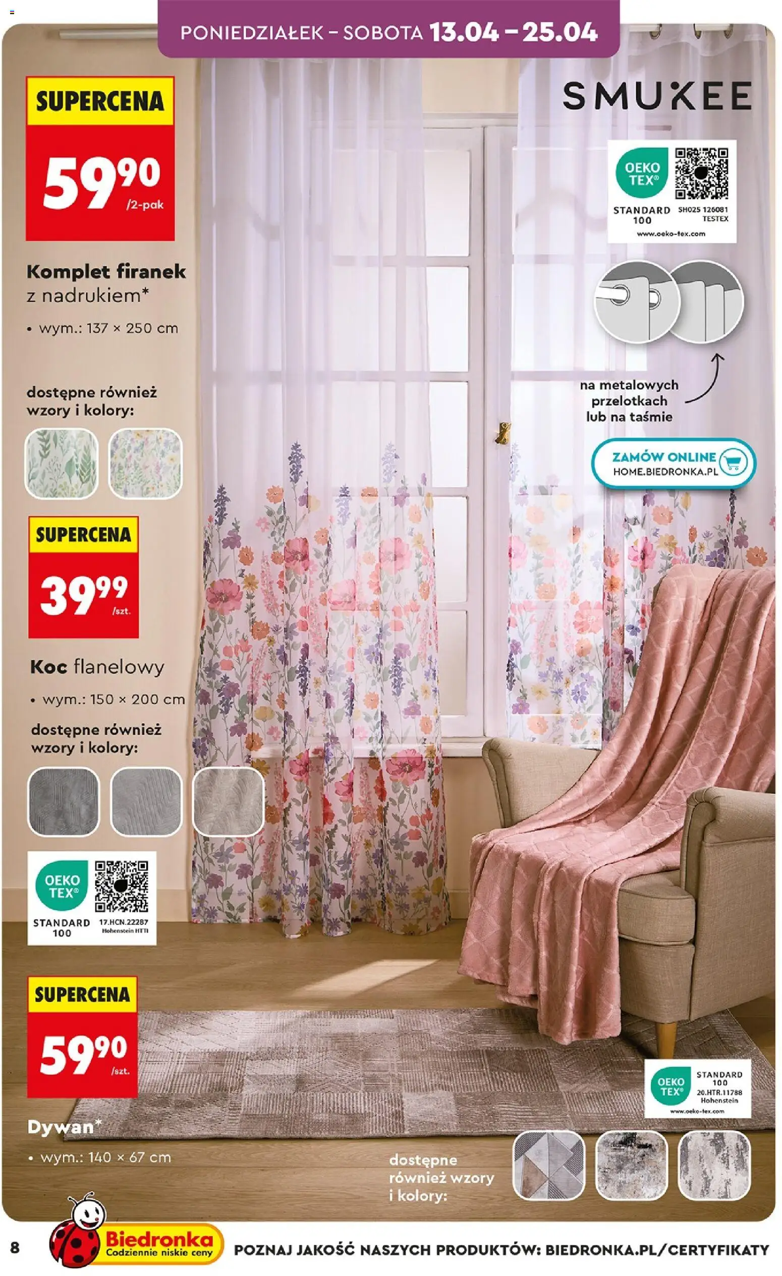 Biedronka gazetka - Hity i inspiracje od 11.04.2026 | Strona: 8 | Produkty: Koc