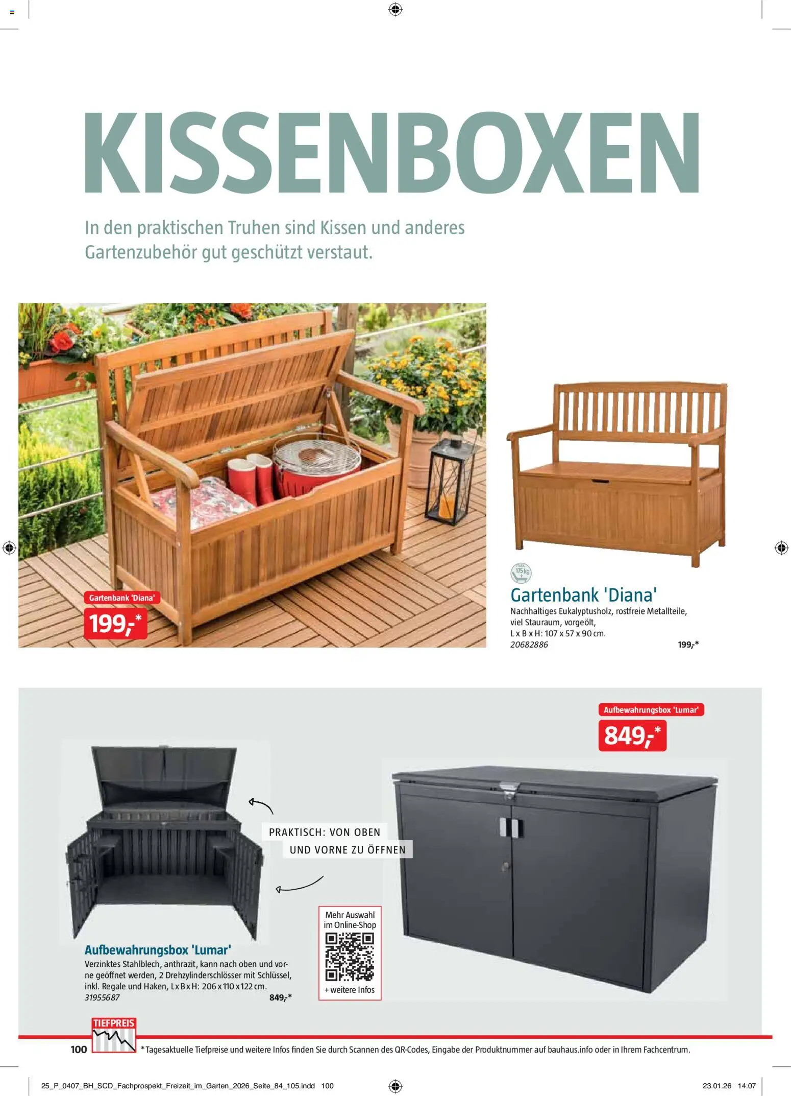 Bauhaus Freizeit im Garten – gültig ab 02.03.2026 | Seite: 100 | Produkte: Kissen