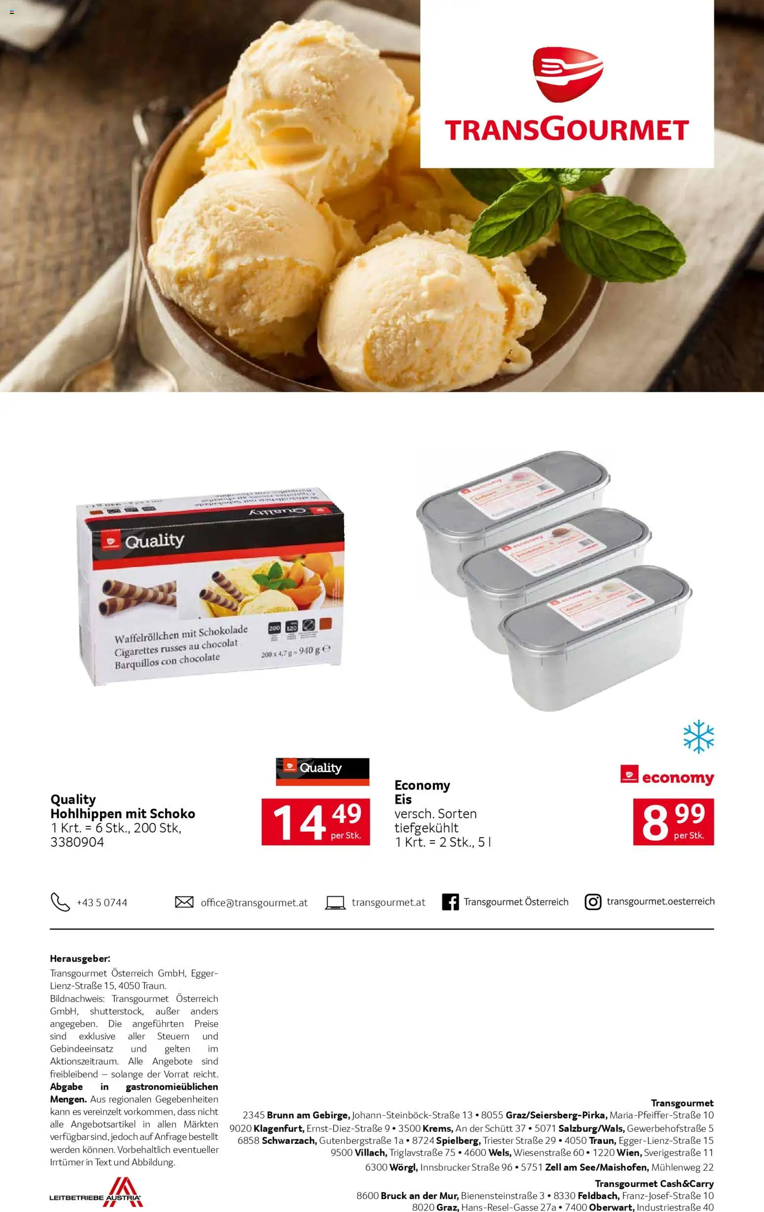 Transgourmet Zeit für Eisgenuss gültig ab 09.03.2026 | Seite: 20 | Produkte: Schokolade
