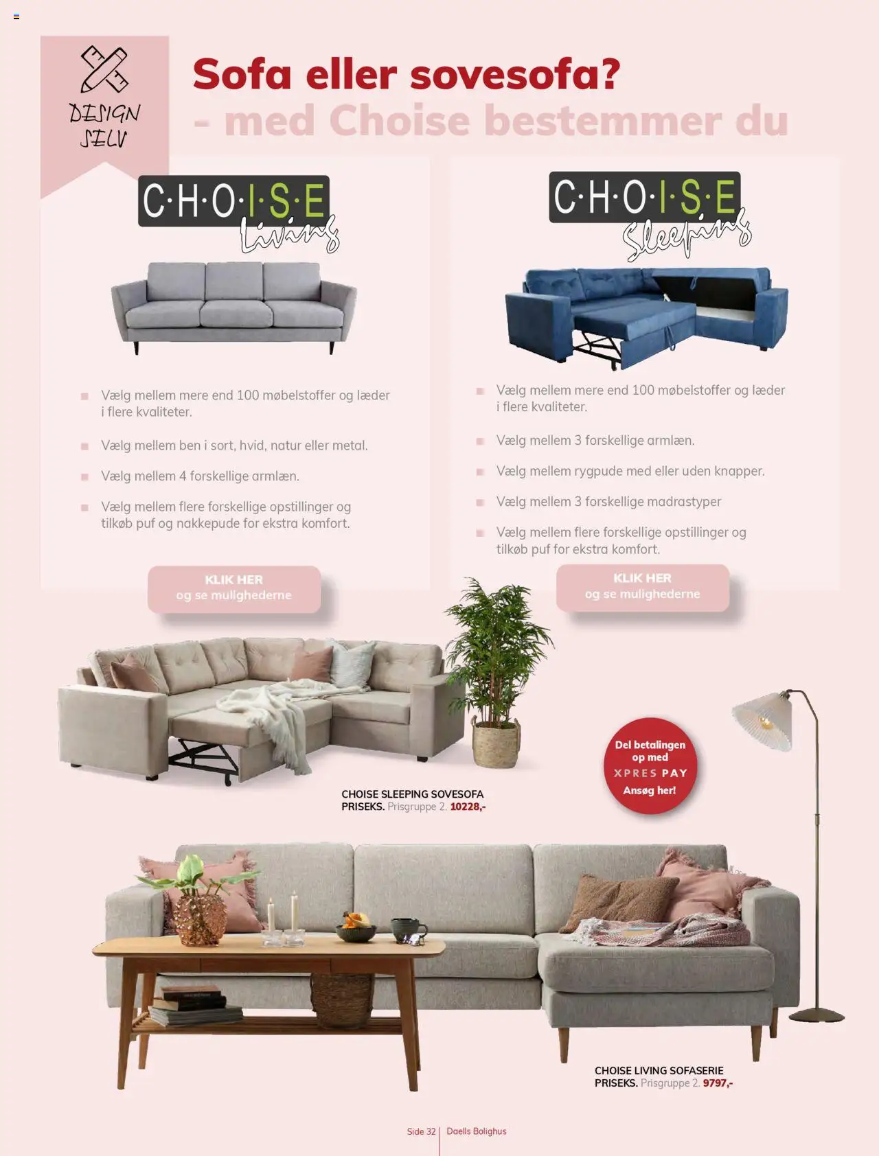 Daells Bolighus tilbudsavis – gyldig fra 14.08.2025 | Side: 32 | Produkter: Sofa, Puf
