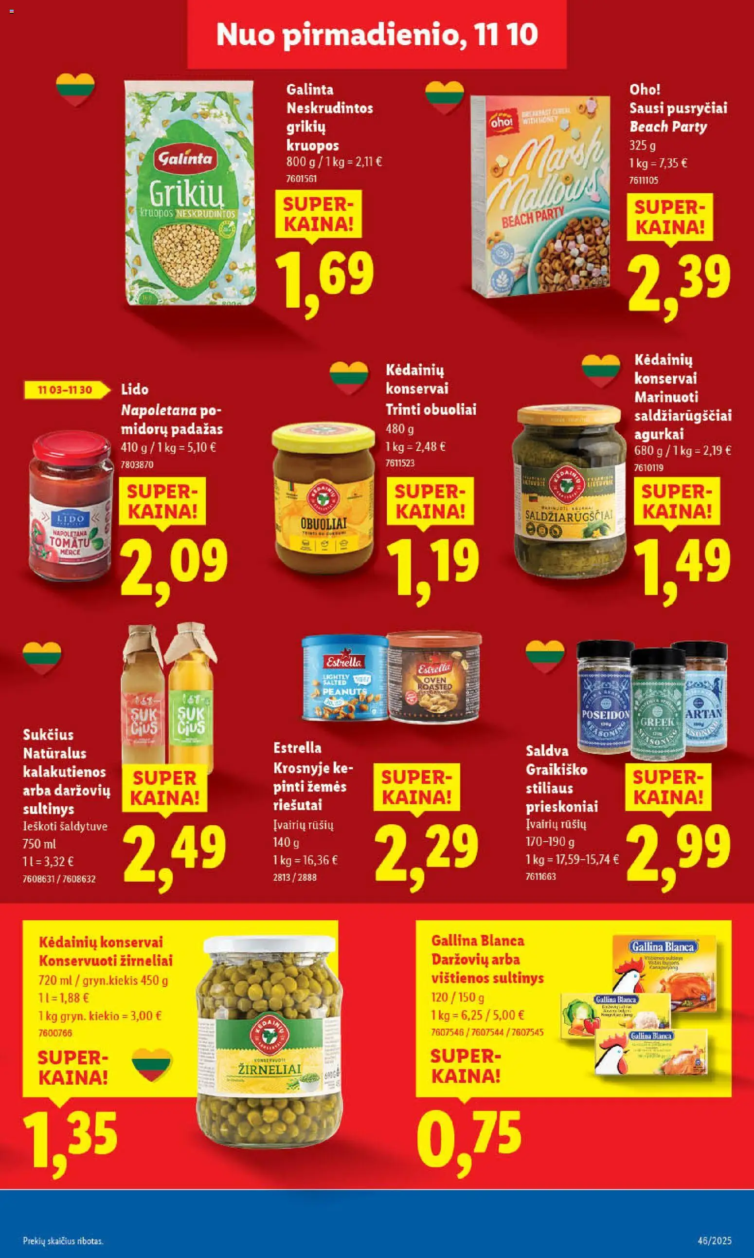 LIDL akcijos nuo 10.11.2025 | Puslapis: 23 | Prekių: Vištienos, Kruopos, Obuoliai, Prieskoniai