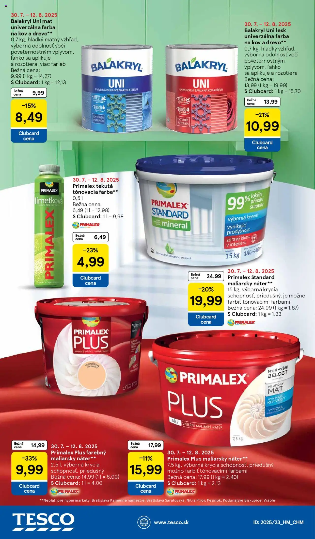 Tesco Hypermarket - leták │ platný od 30.07.2025 | Strana: 33 | Produkty: Klíma, Primalex