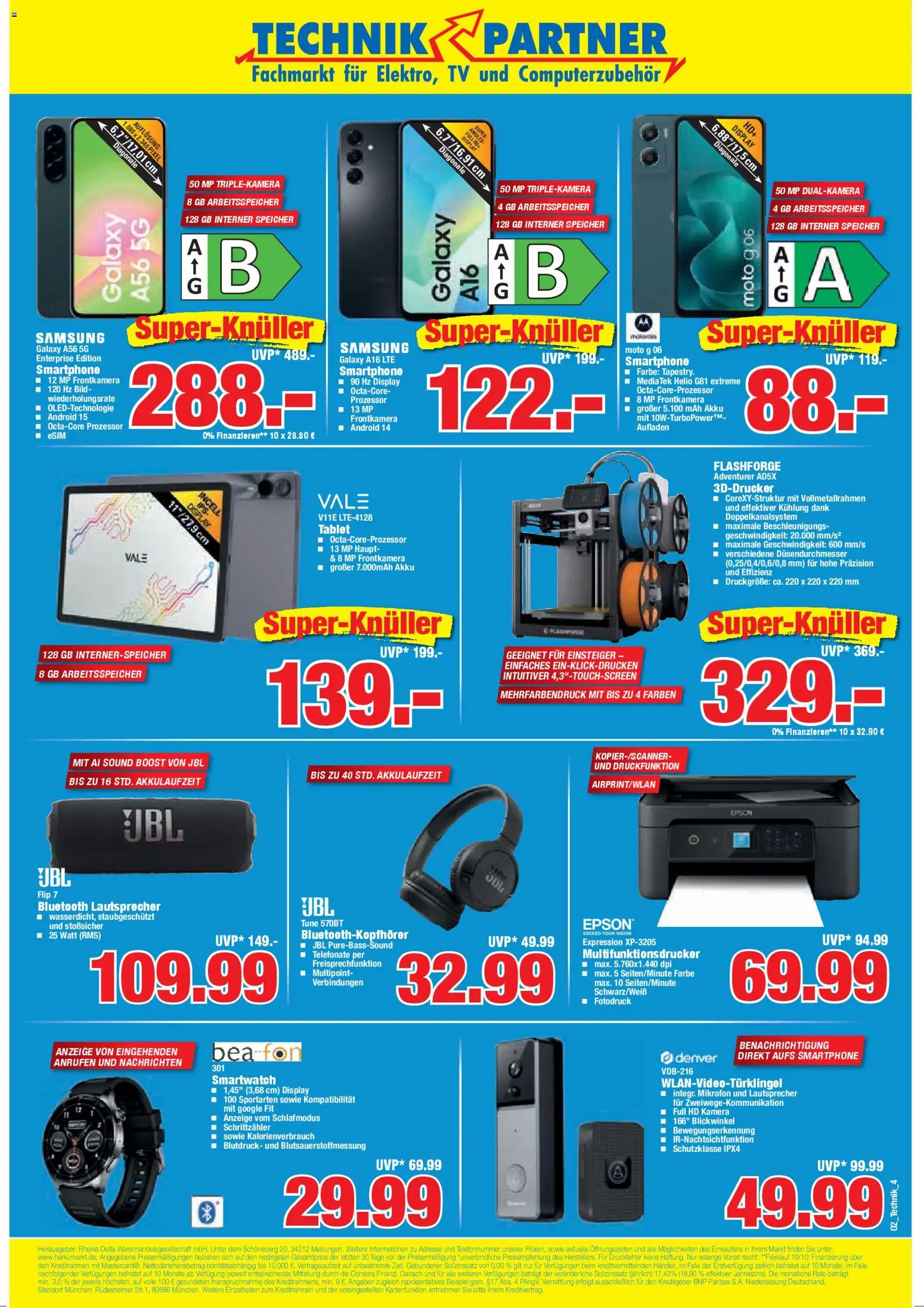 HERKULES Technik Partner – gültig ab 05.01.2026 | Seite: 4 | Produkte: Mikrofon, Smartwatch, Smartphone, TV