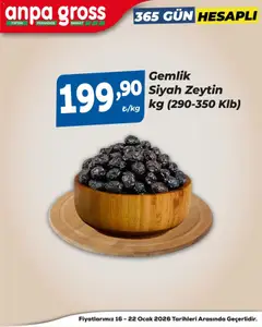 16.01.2026 tarihinden itibaren geçerli olan Anpa Gross kataloğu önizlemesi | Sayfa: 11 | Ürünler: Zeytin, Ocak