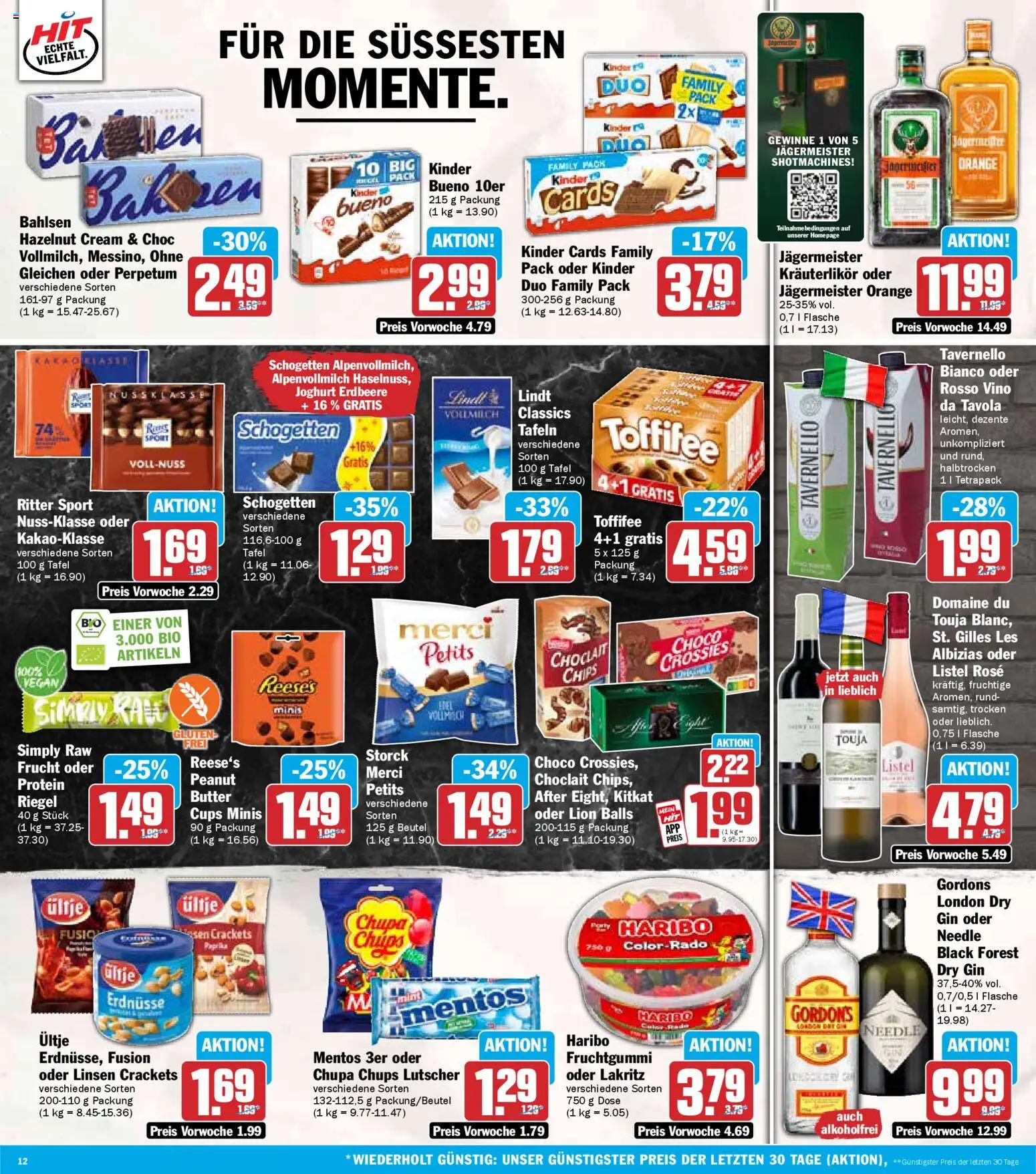 HIT Berlin – gültig ab 19.01.2026 | Seite: 12 | Produkte: Erdnüsse, Ritter sport, Toffifee, Lindt