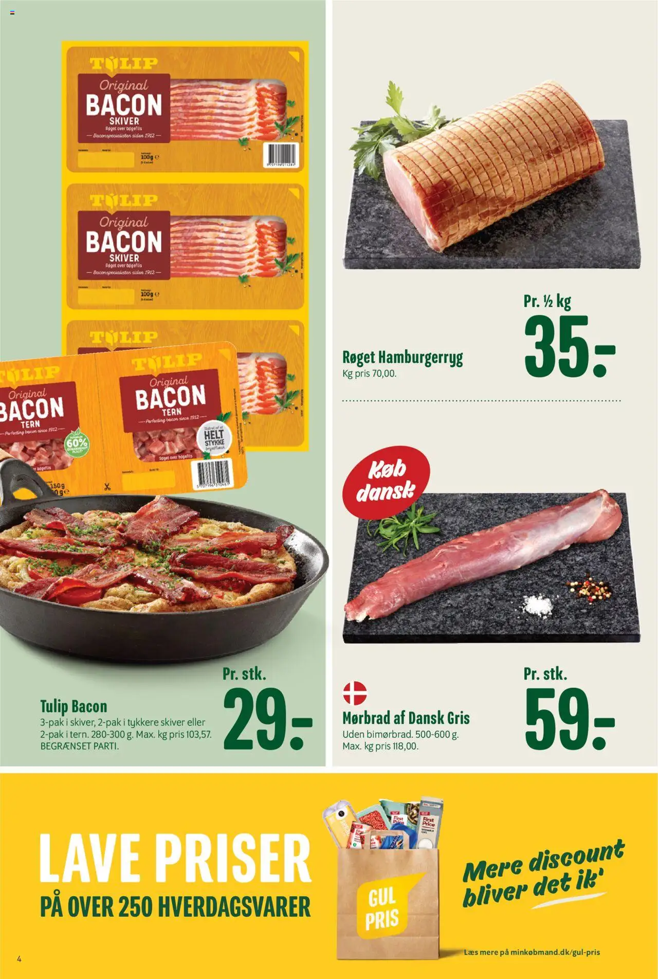 Min Købmand Tilbudsavis gyldig fra 08.08.2025 | Side: 4 | Produkter: Bacon, Hamburgerryg