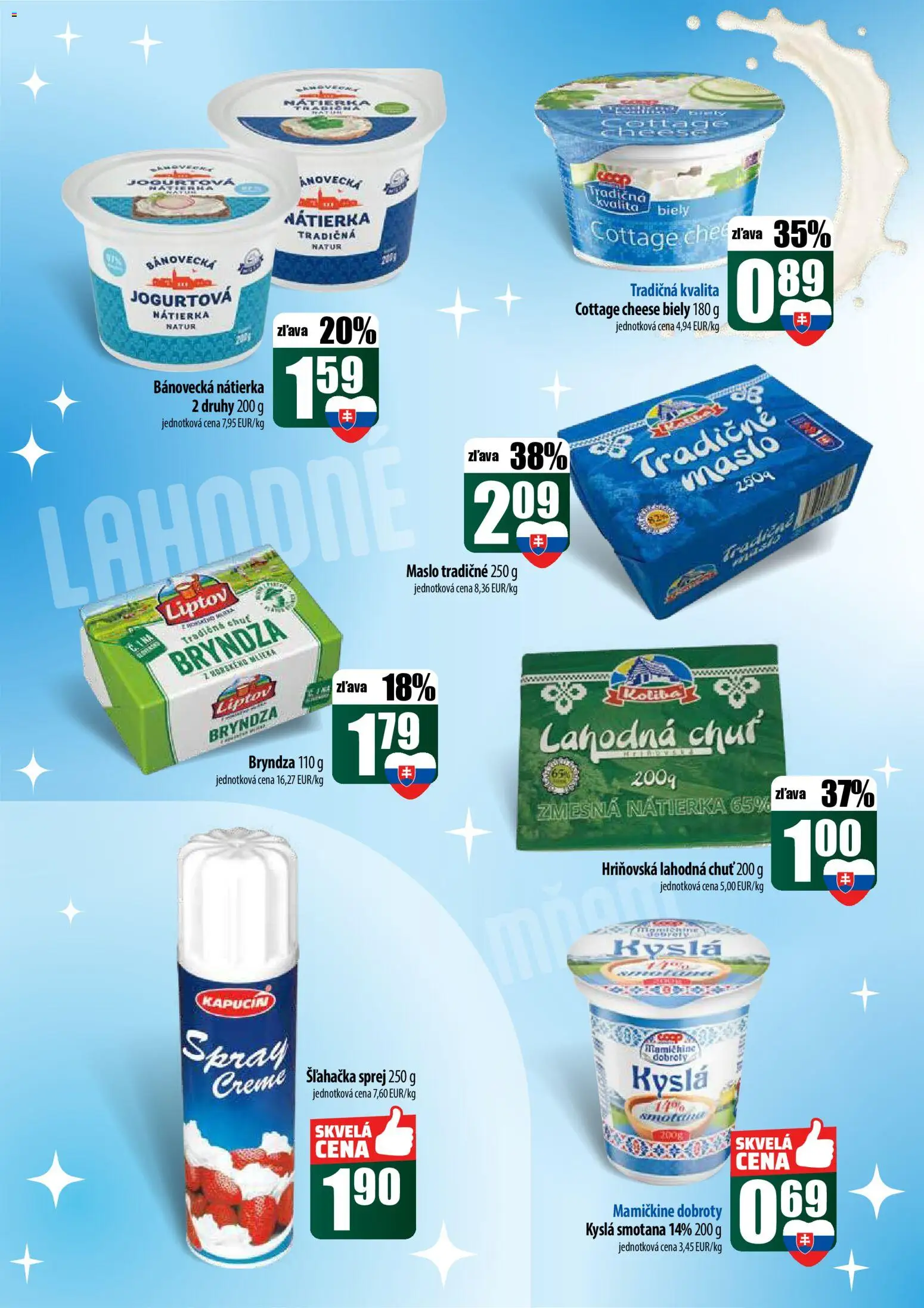 Nové COOP Jednota akcie – leták je platný od 22.12.2025 | Strana: 22 | Produkty: Maslo, Smotana, Bryndza, Šľahačka
