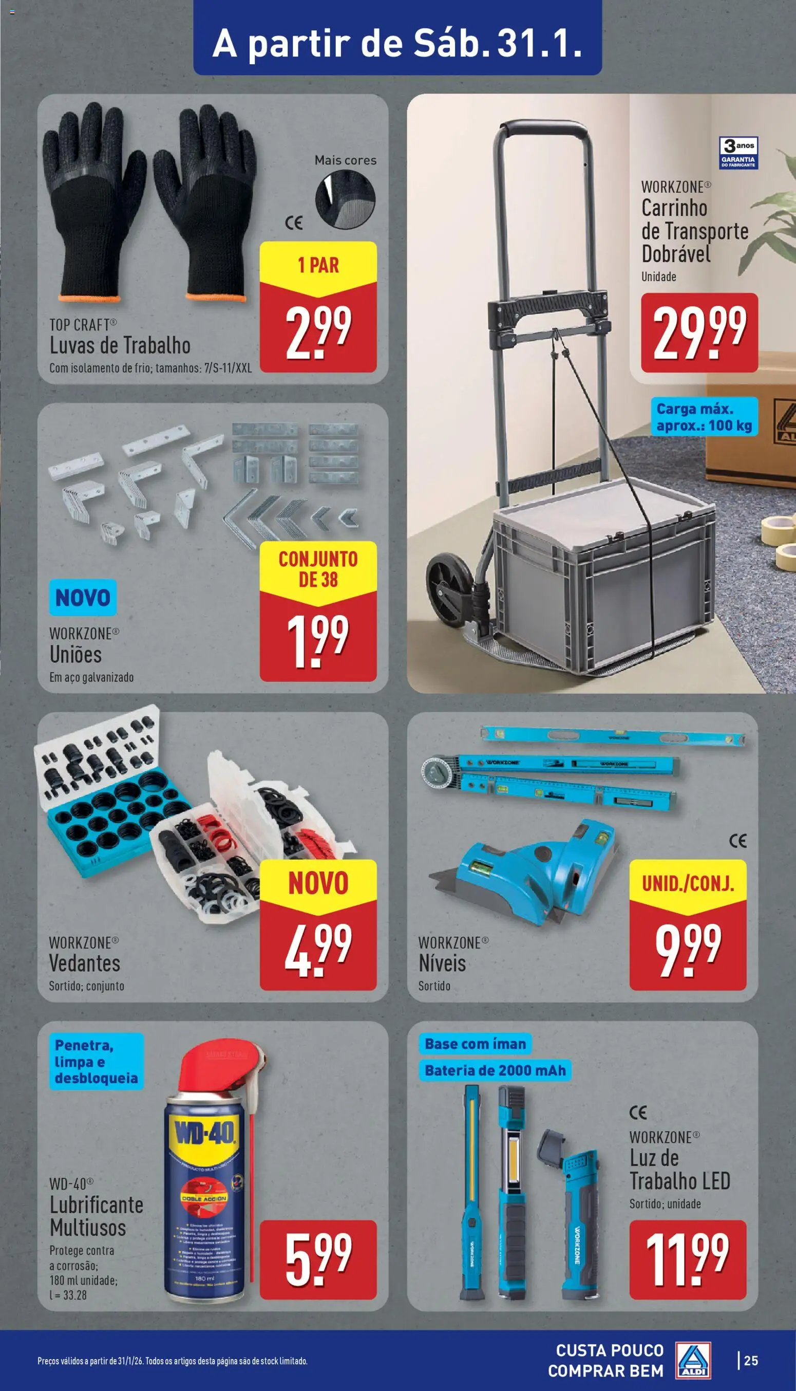 Aldi folheto │ válido de 26.01.2026 | Página: 25 | Produtos: Luvas, Top, Base, Bateria