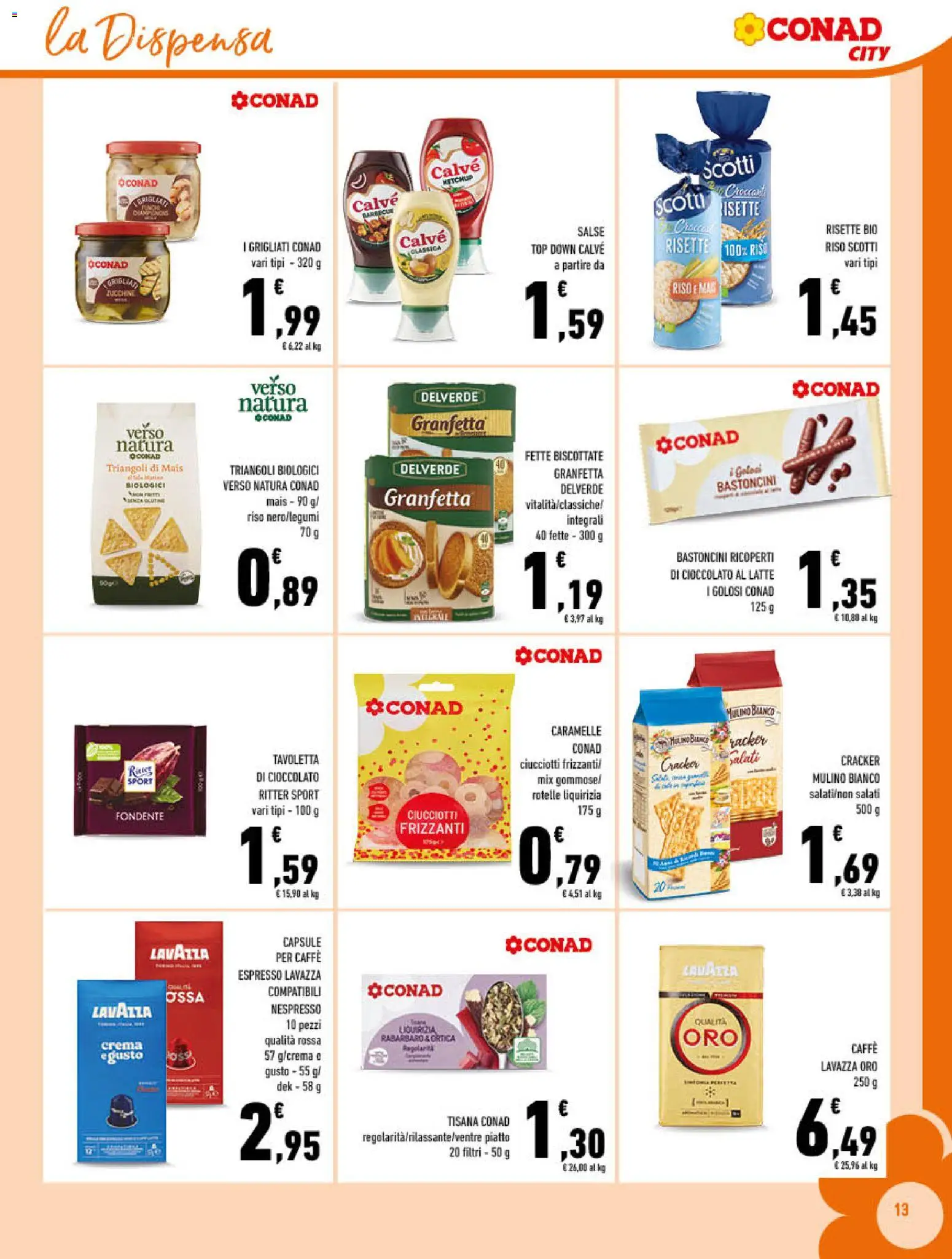 Volantino Conad del 28.01.2026 | Pagina: 13 | Prodotti: Riso, Caramelle, Ketchup, Lavazza