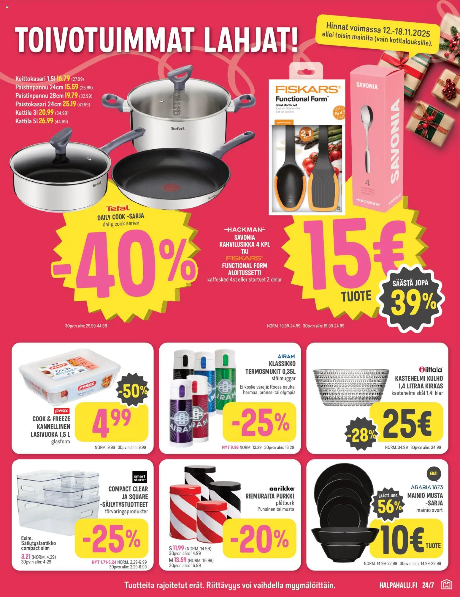 Halpa Halli - Black Friday – voimassa 12.11.2025 alkaen | Sivu: 11 | Tuotteet: Kattila, Paistinpannu, Voi