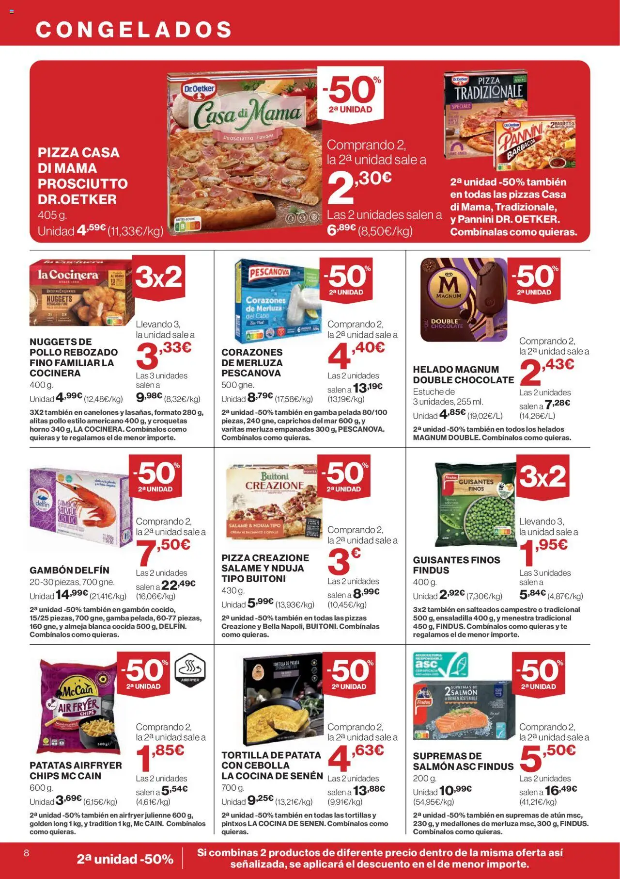 Hipercor catálogo │ válido desde el 09.10.2025 | Página: 8 | Productos: Medallones, Chocolate, Horno, Nuggets