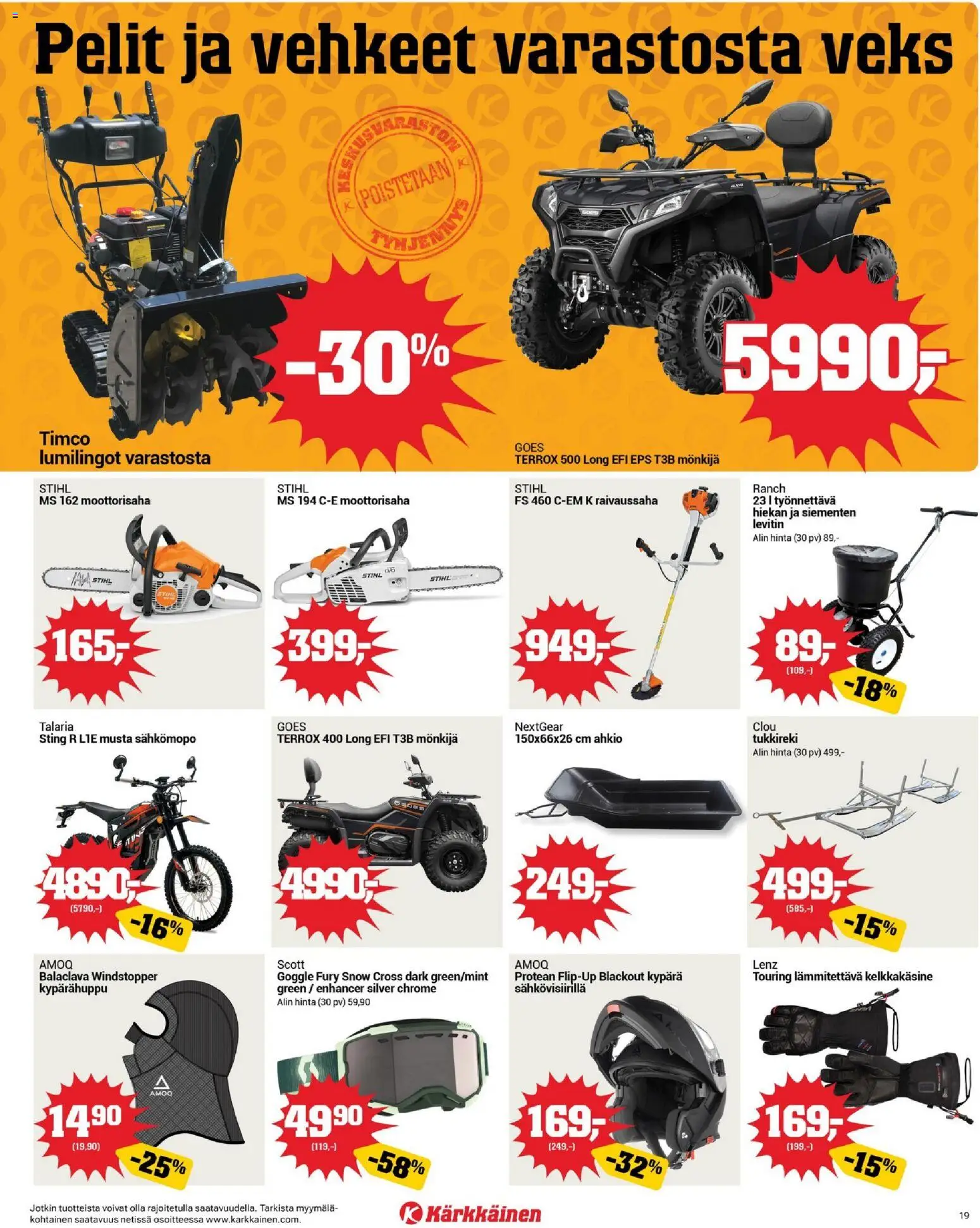 Kärkkäinen tarjoukset – voimassa 18.02.2026 alkaen | Sivu: 19 | Tuotteet: Raivaussaha, Moottorisaha