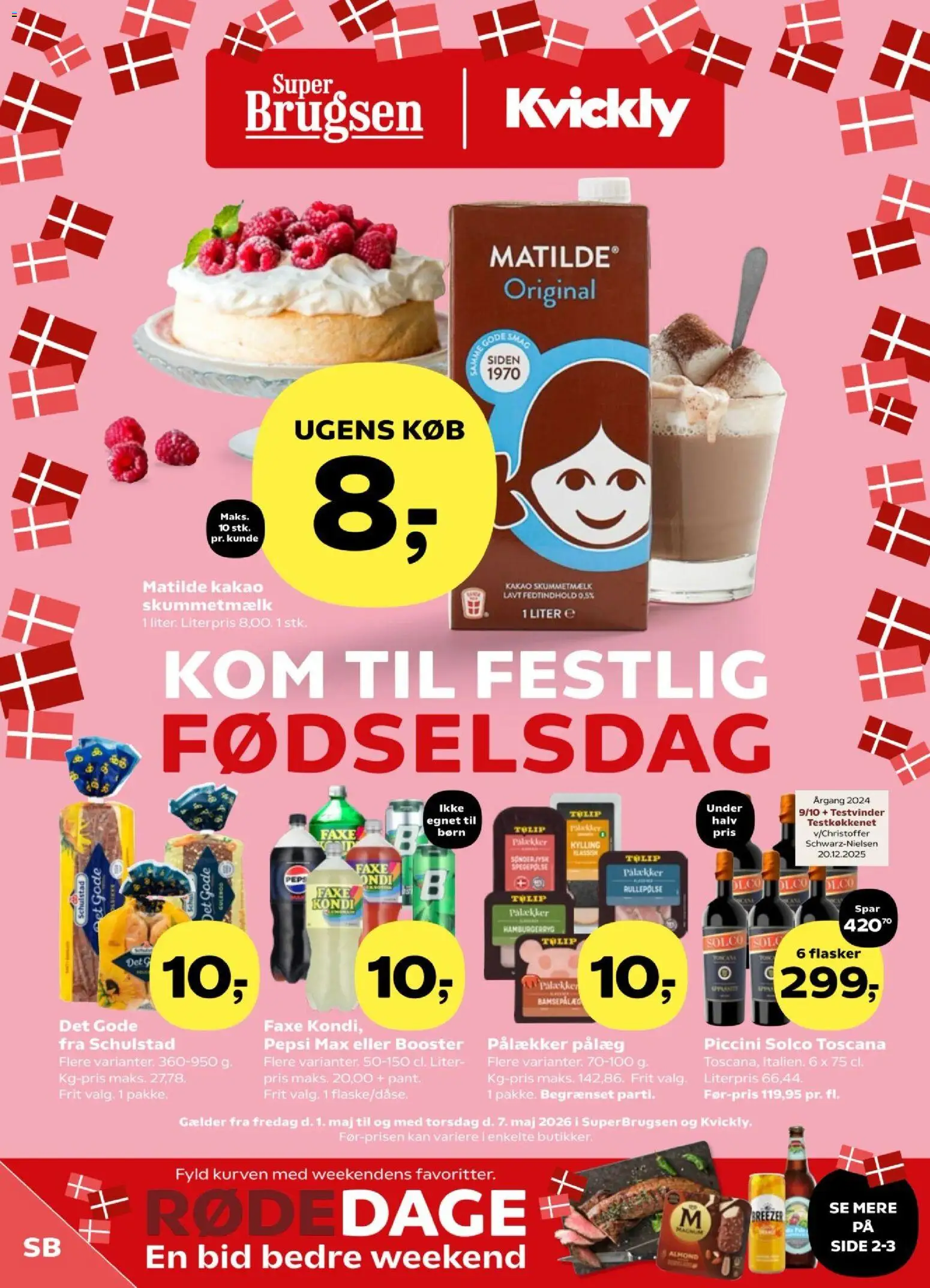Super Brugsen tilbudsavis – gyldig fra 01.05.2026 | Side: 1 | Produkter: Pålæg, Rullepølse, Gulerod, Pepsi Max